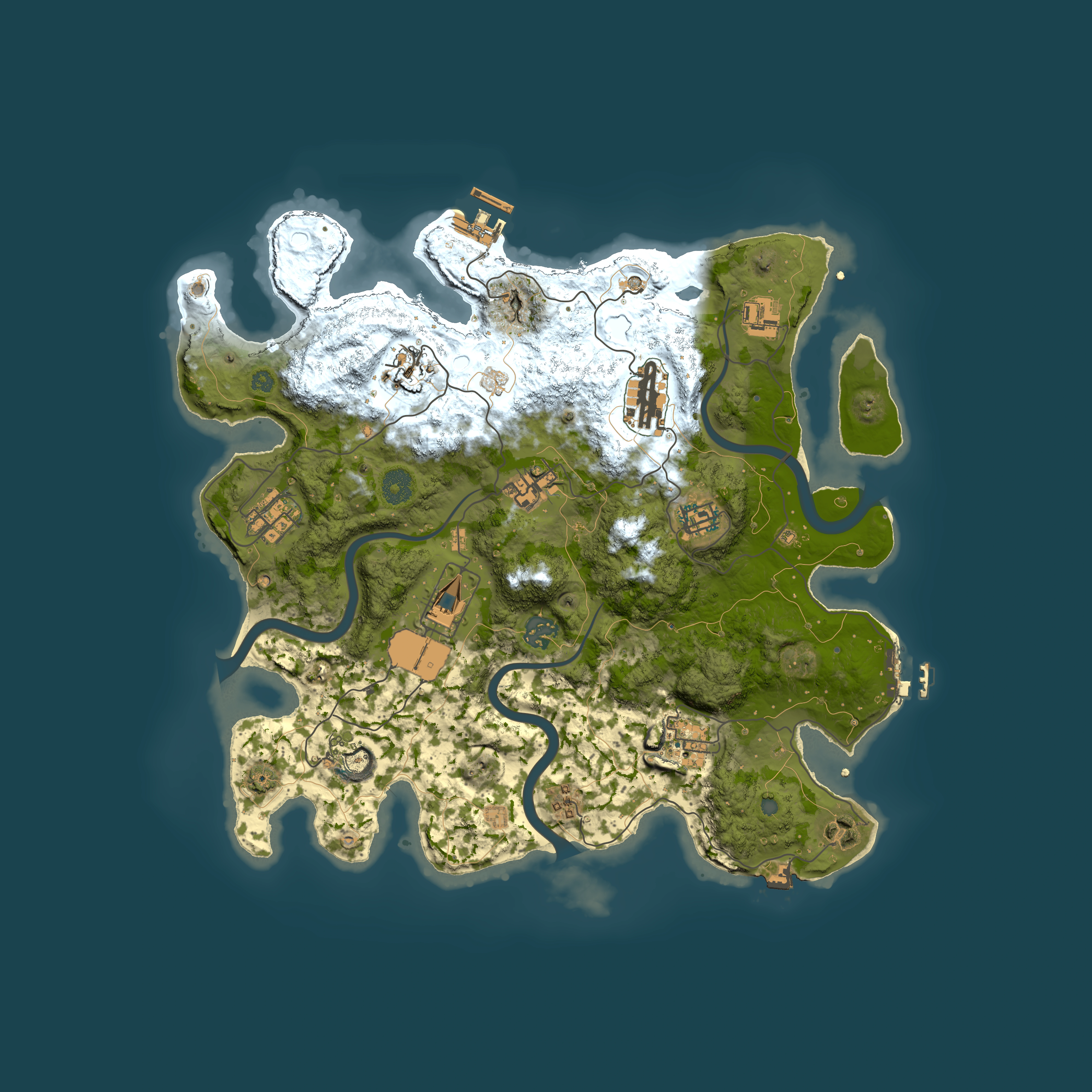 Full top-down render of Rust map seed 1521453009, 3750x3750m