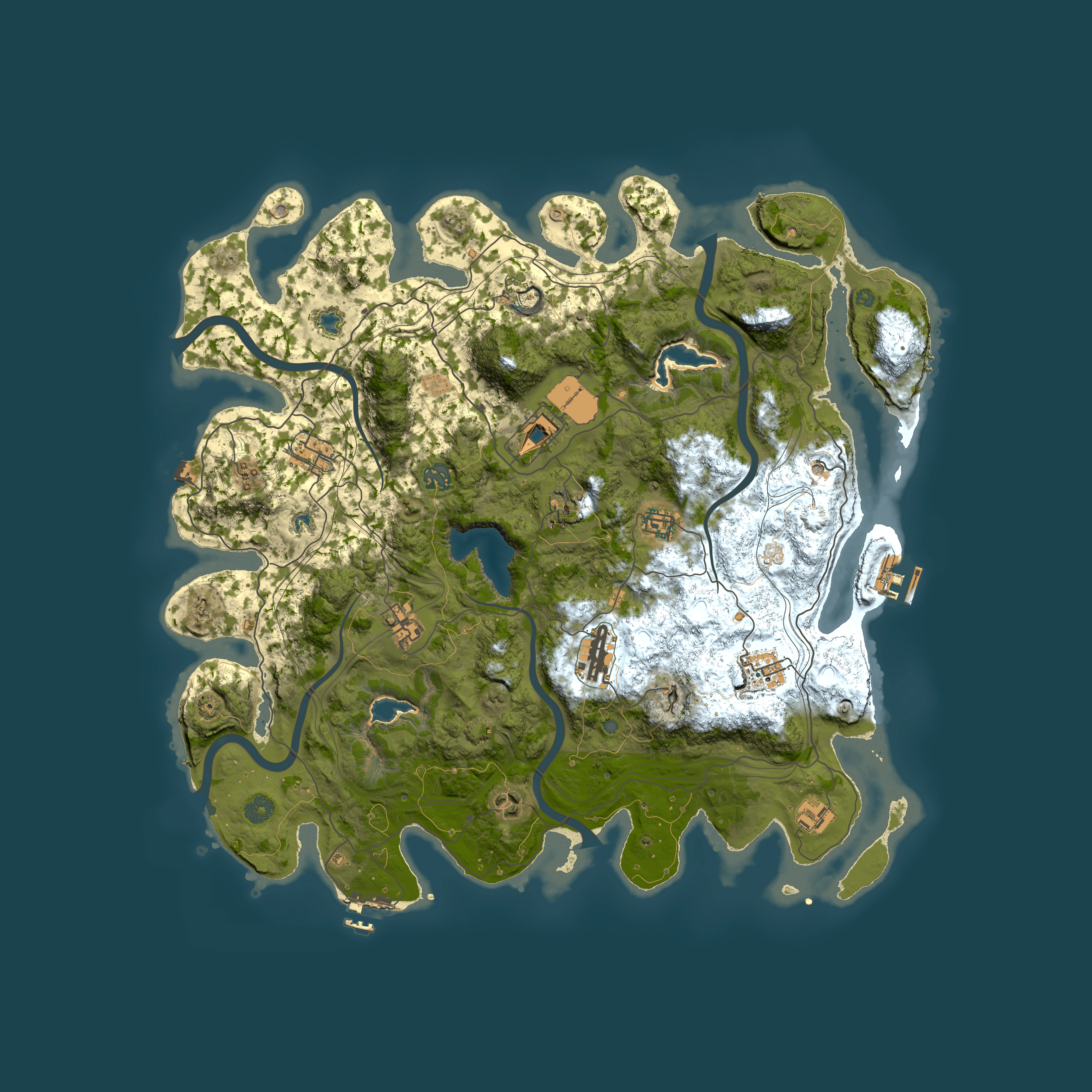 Full top-down render of Rust map seed 757678655, 4500x4500m