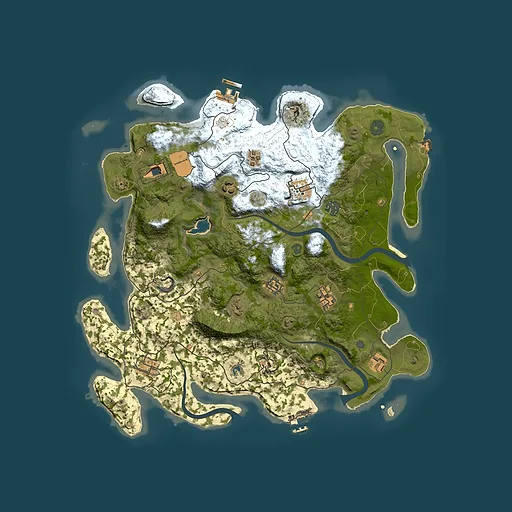 Rust map seed 1383940195, 4000x4000m top-down preview
