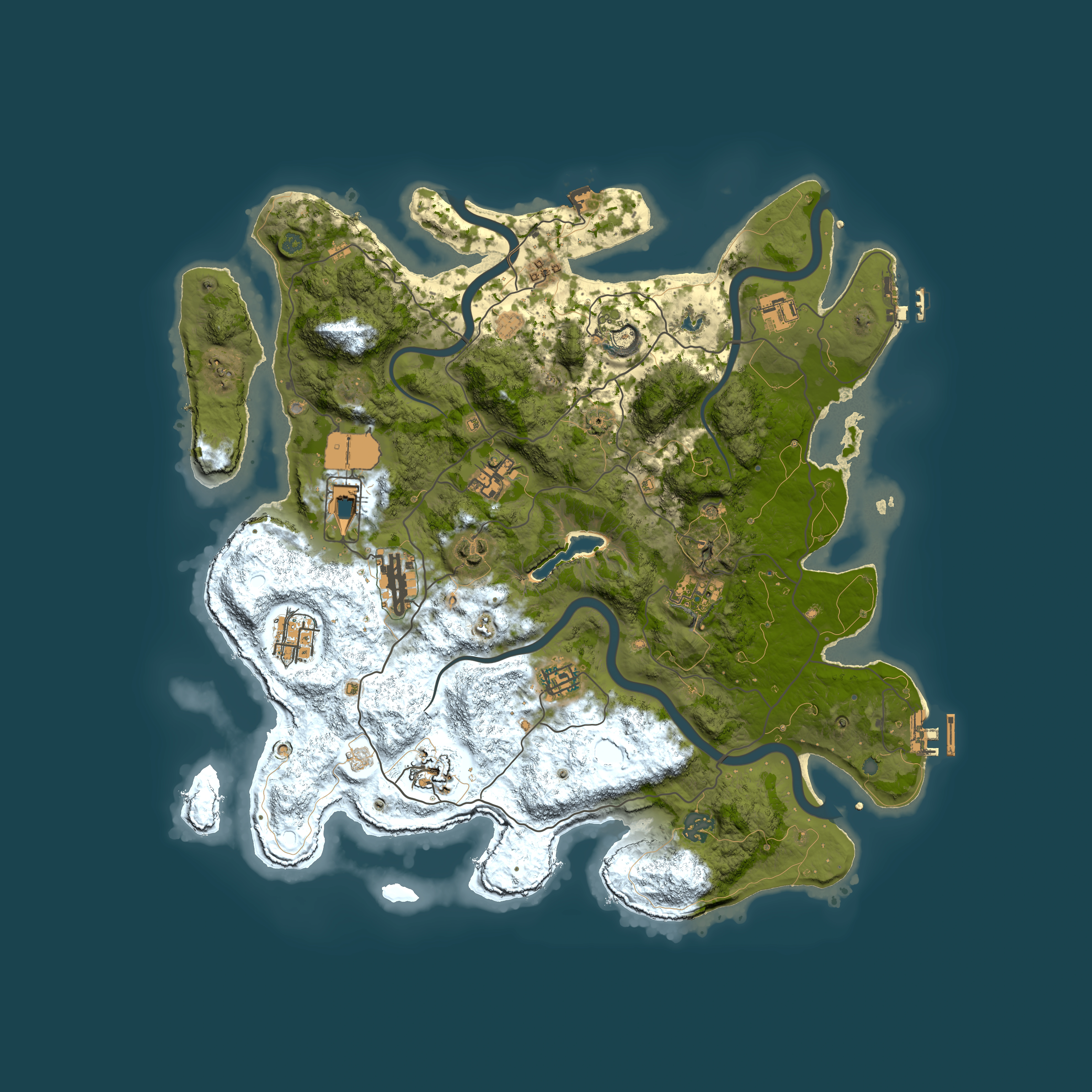 Full top-down render of Rust map seed 2092186731, 4050x4050m
