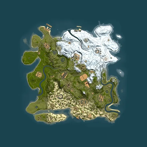 Rust map seed 614058674, 3800x3800m top-down preview