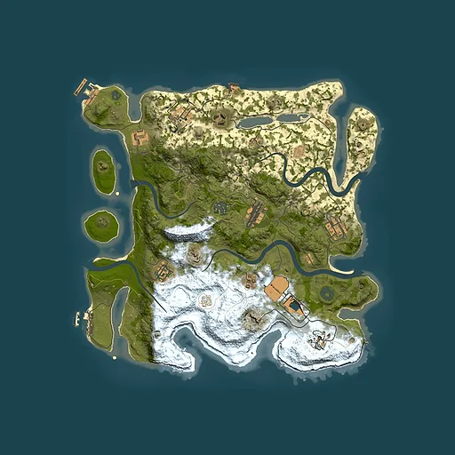 Rust map seed 2086893713, 3650x3650m top-down preview
