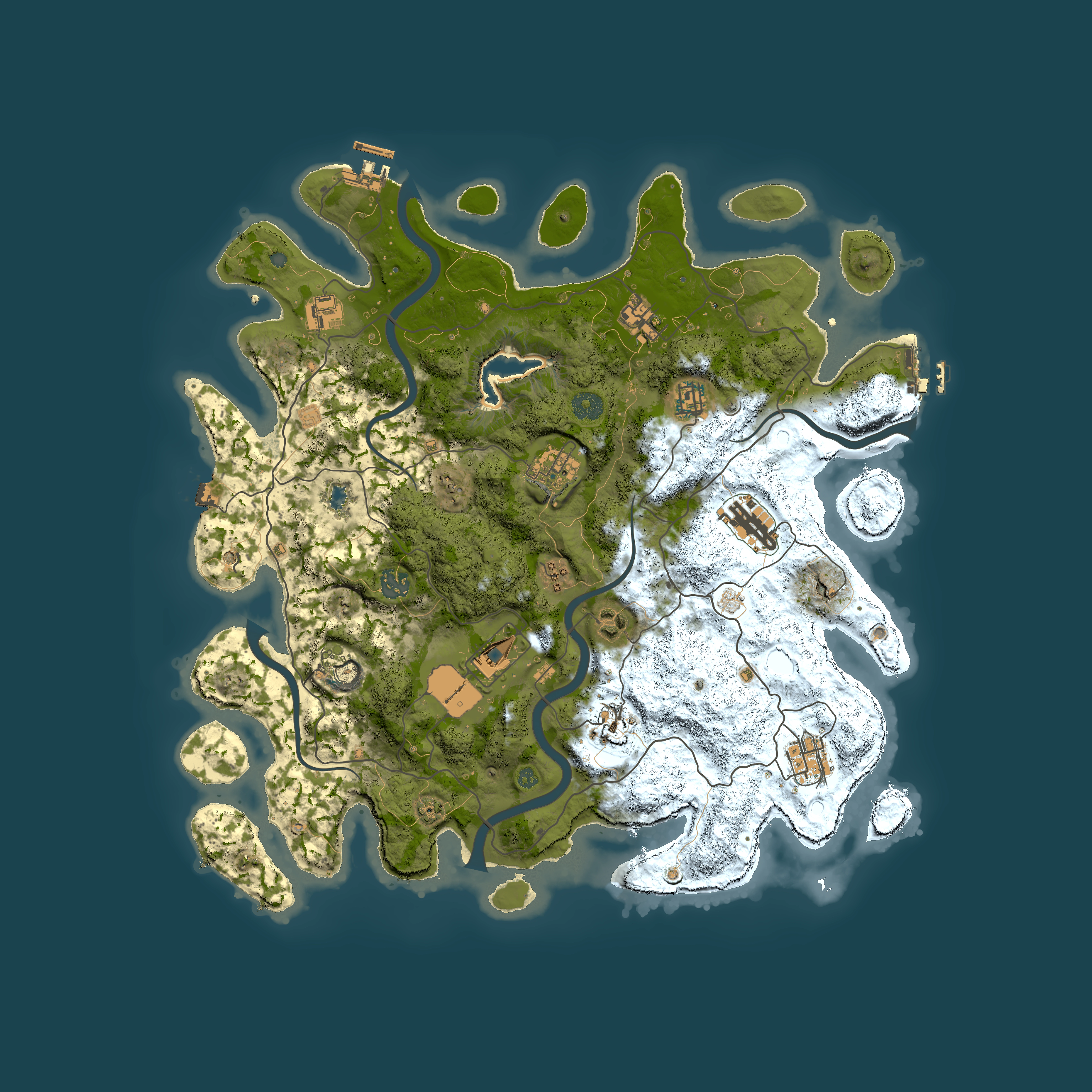 Full top-down render of Rust map seed 1618181052, 4150x4150m