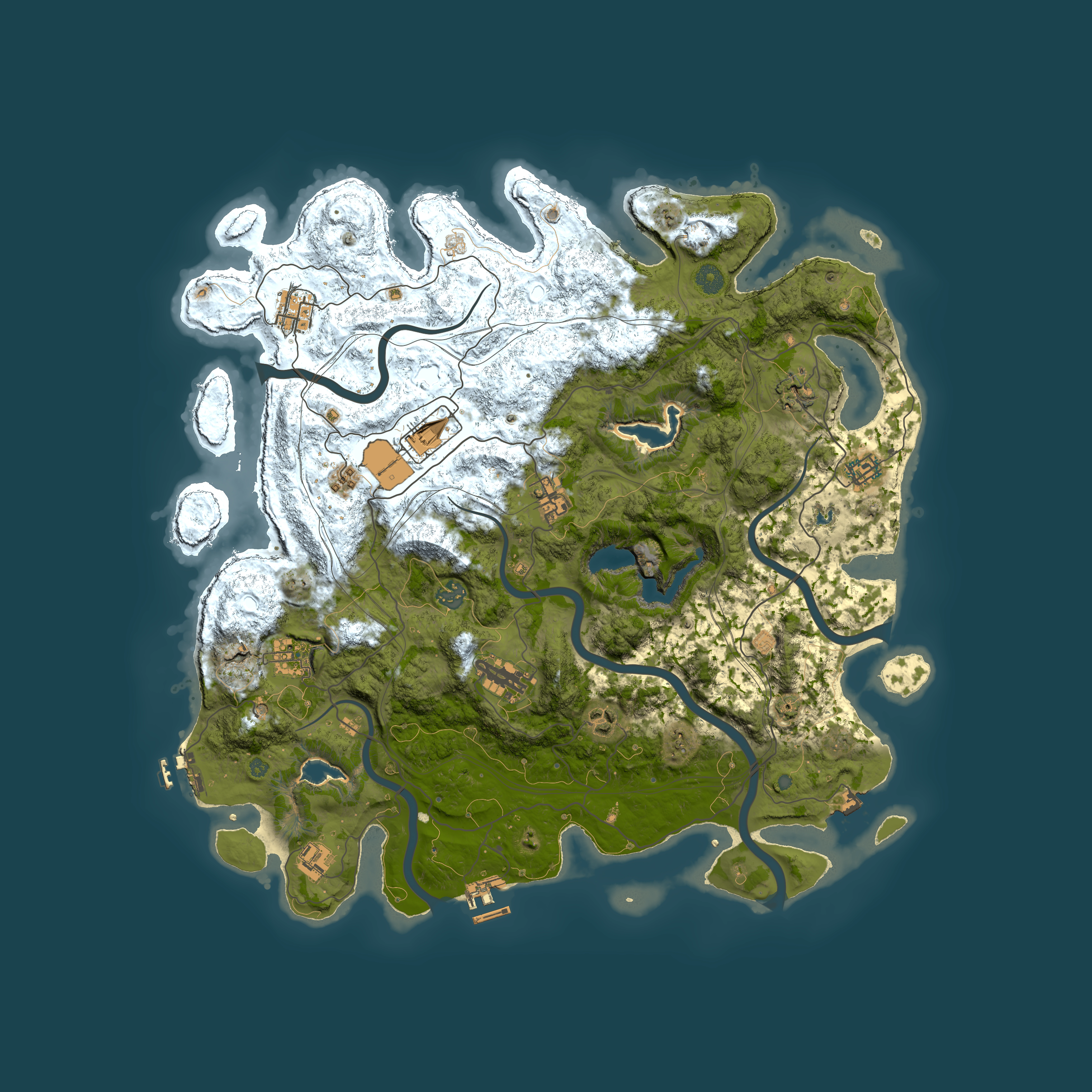 Full top-down render of Rust map seed 1293998374, 4500x4500m