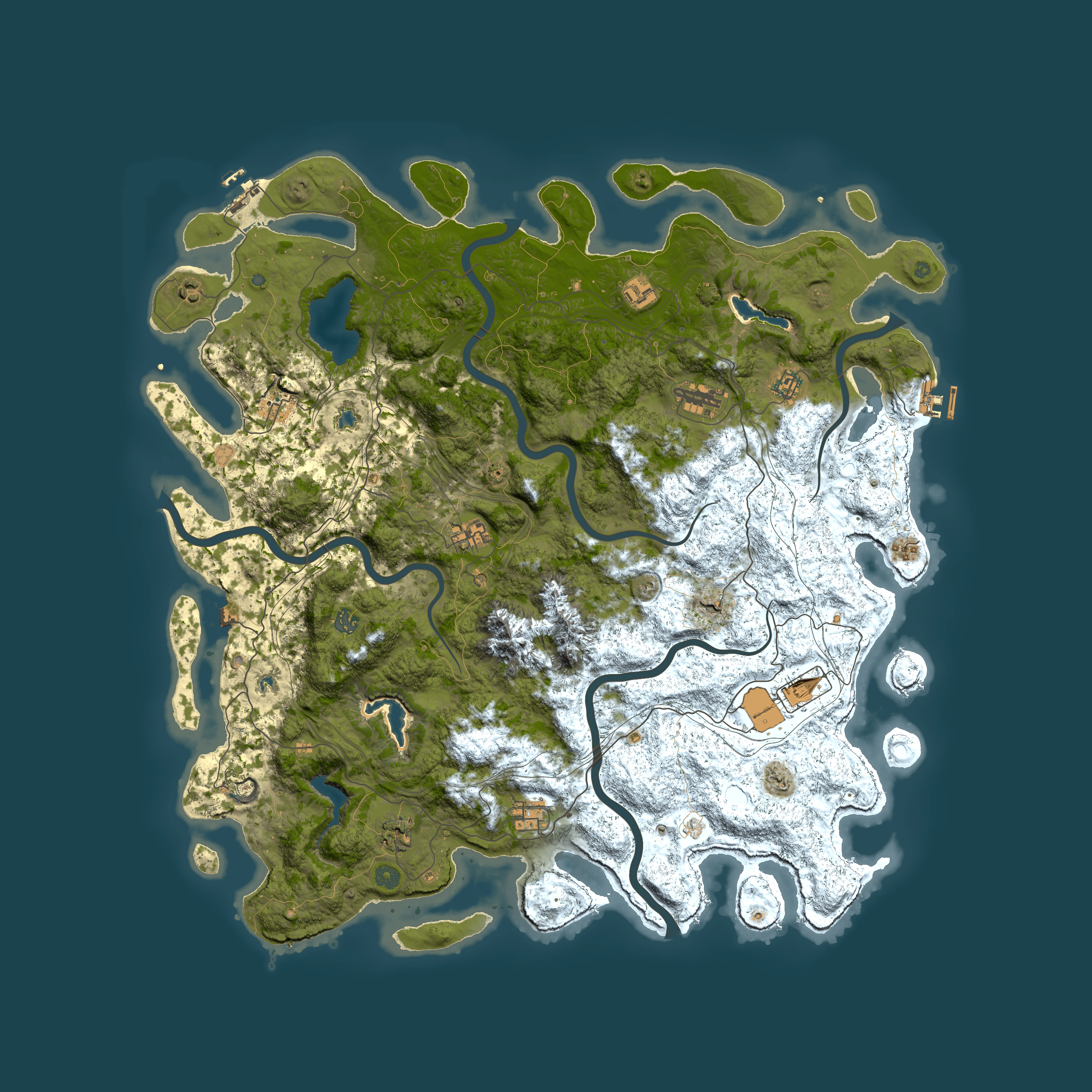 Full top-down render of Rust map seed 1285178228, 5300x5300m
