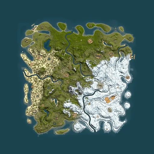 Rust map seed 1285178228, 5300x5300m top-down preview