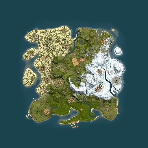 Rust map seed 701575048, 3850x3850m top-down preview