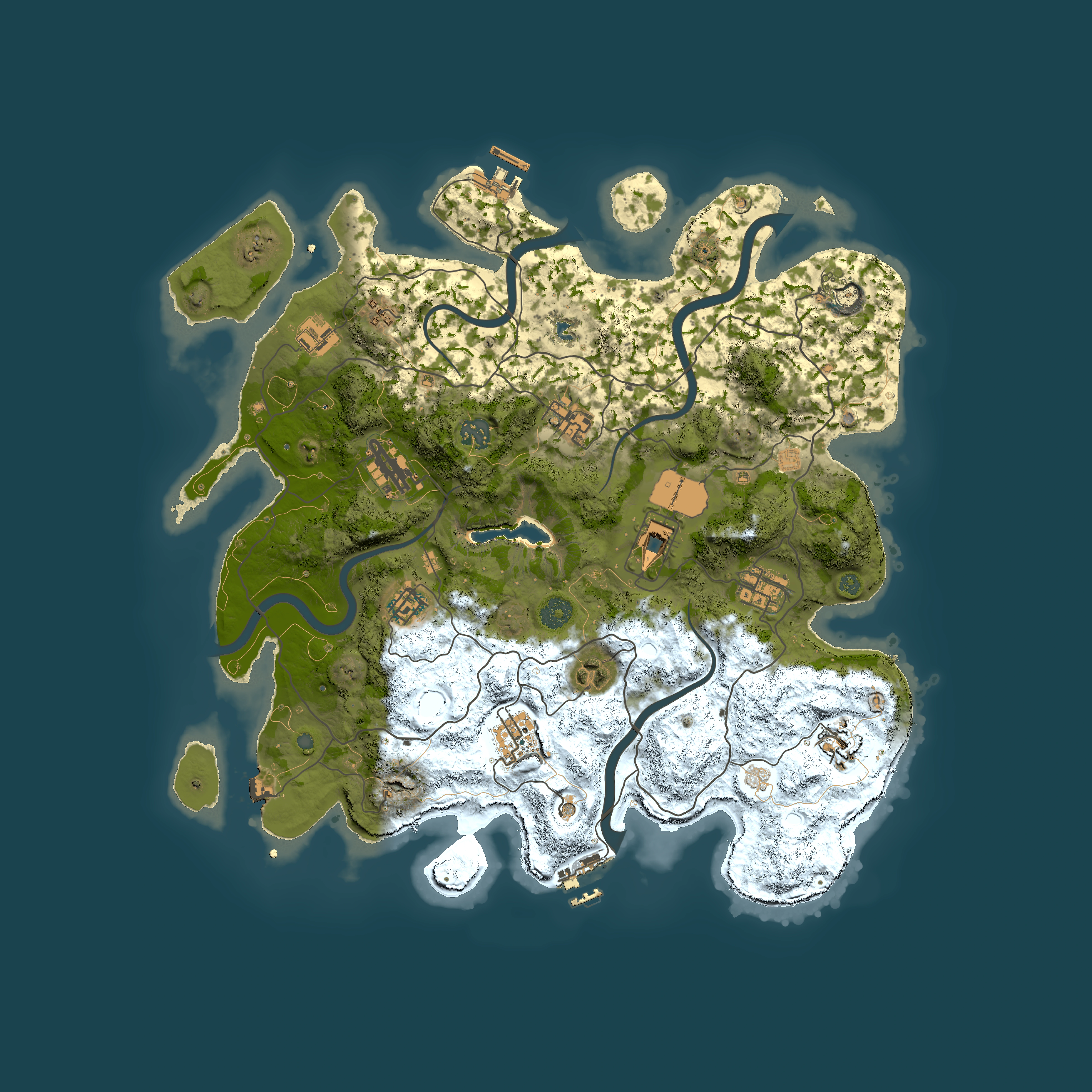 Full top-down render of Rust map seed 1032179538, 4050x4050m