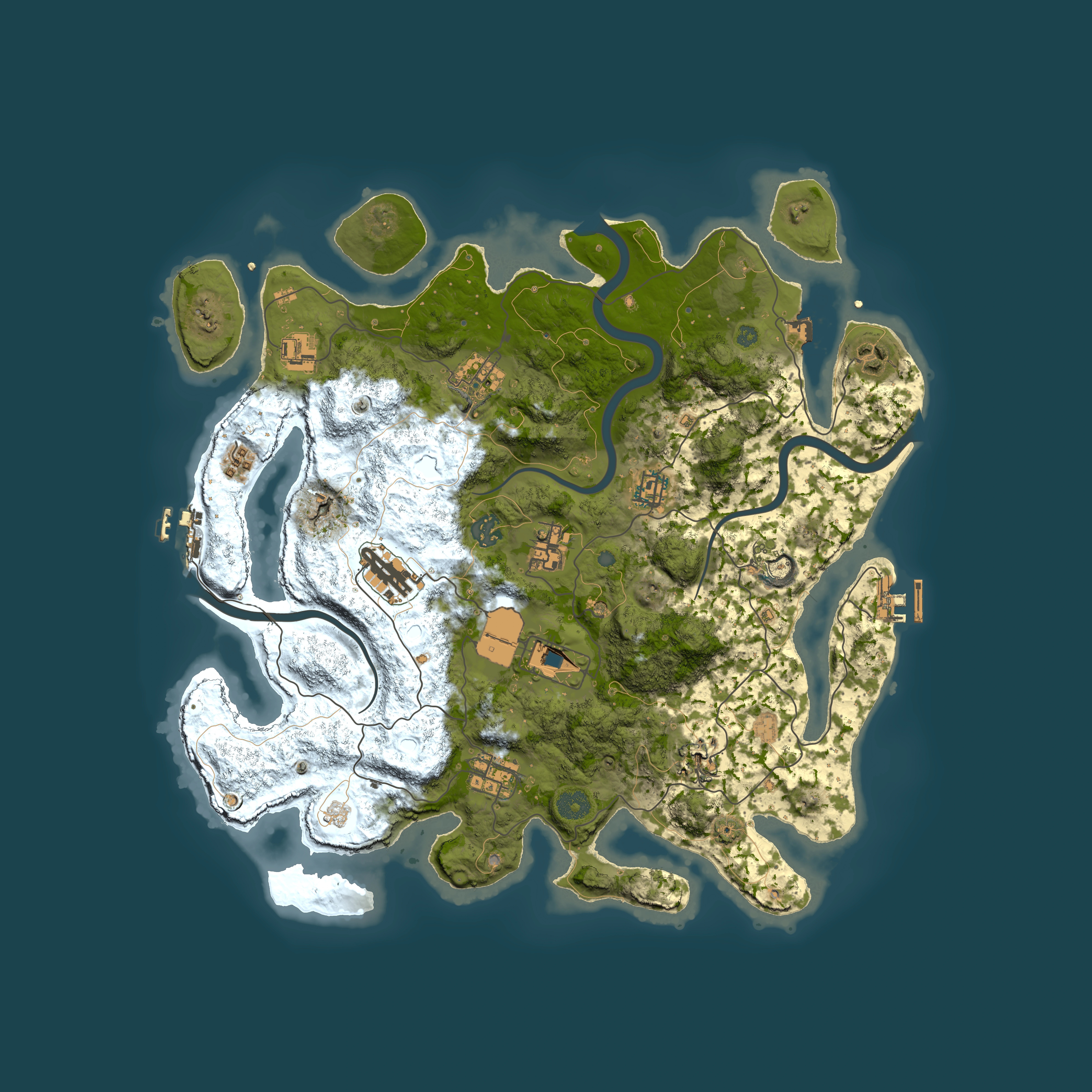 Full top-down render of Rust map seed 1869193888, 3950x3950m