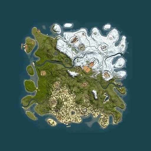 Rust map seed 1965538033, 4400x4400m top-down preview