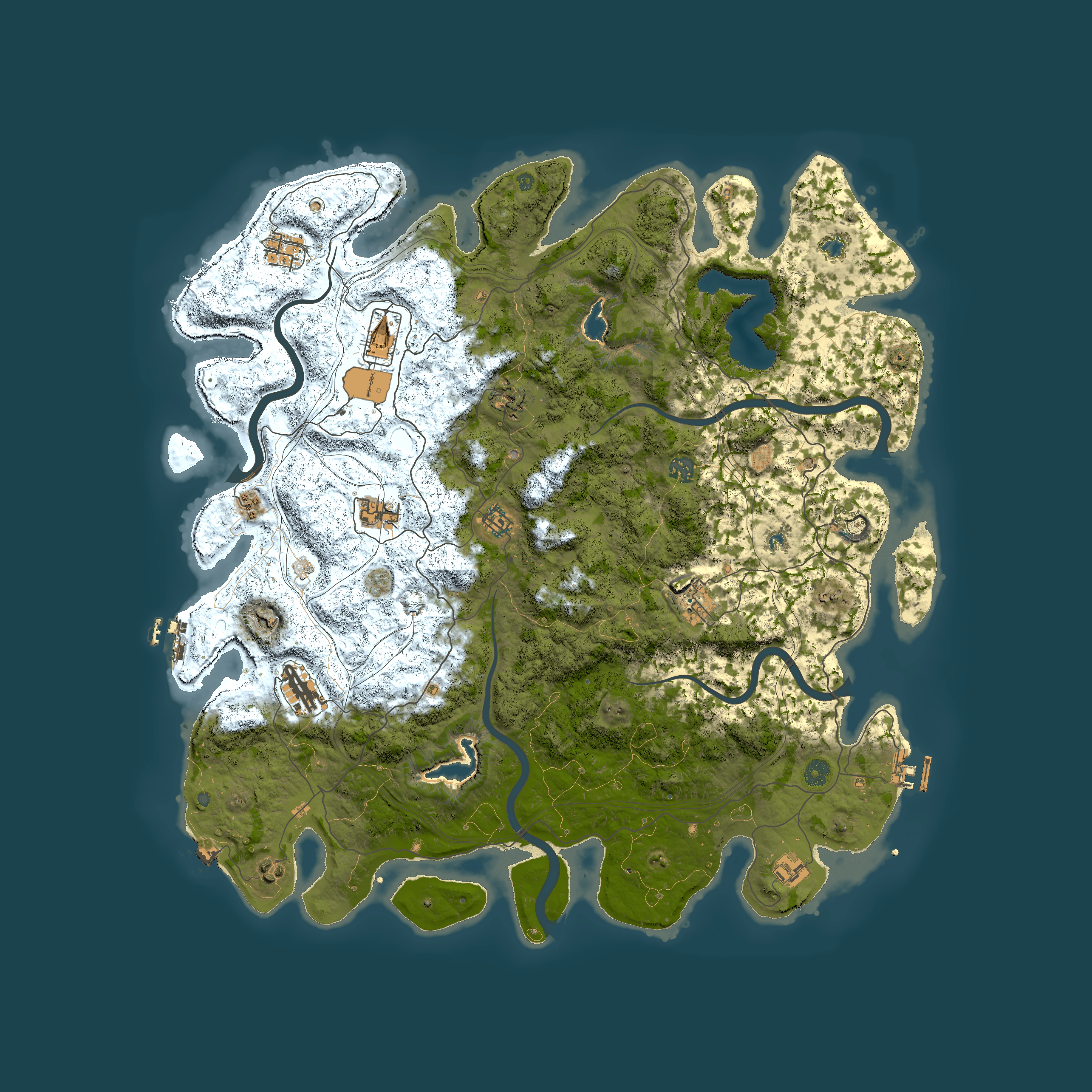 Full top-down render of Rust map seed 598458934, 4950x4950m