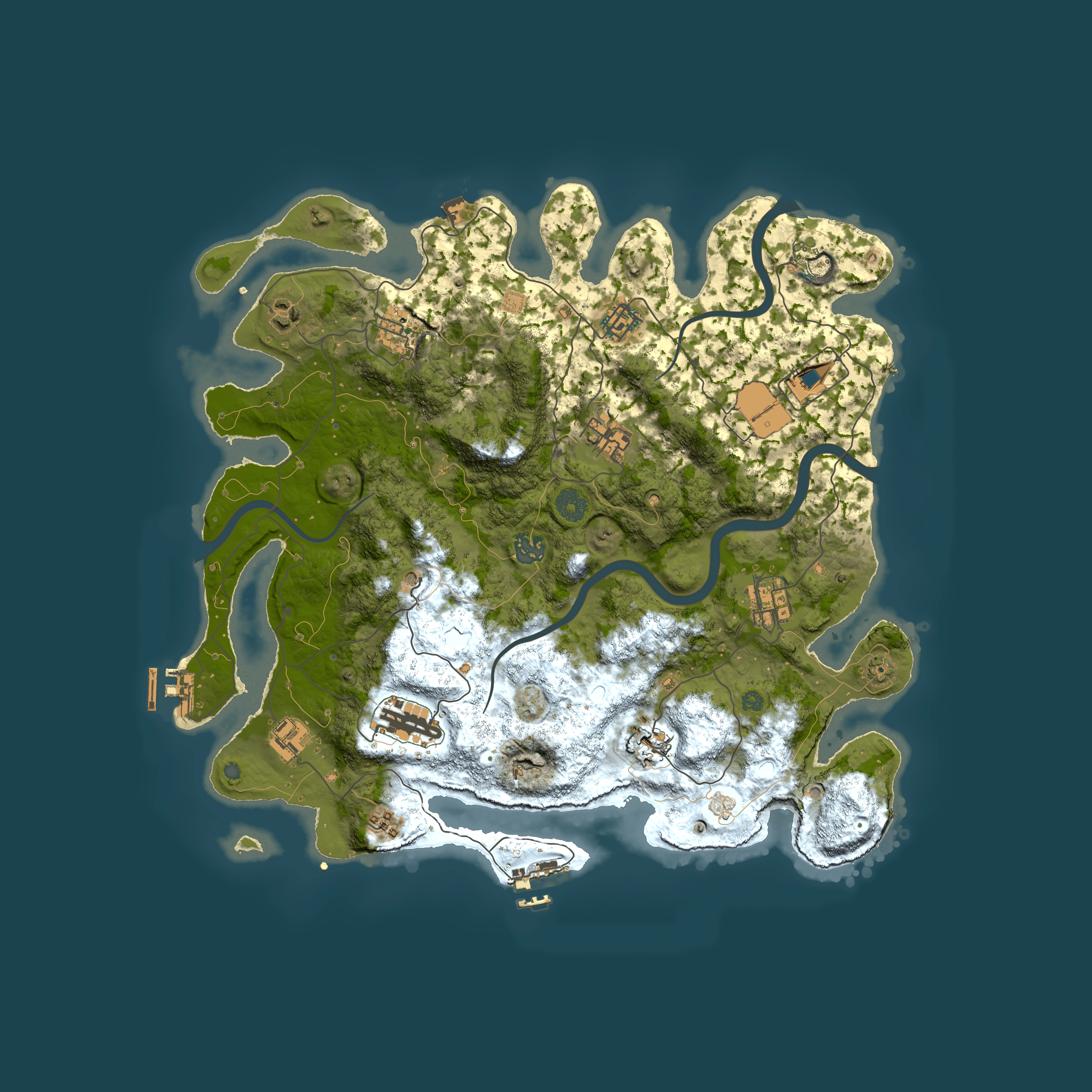 Full top-down render of Rust map seed 1369989253, 3950x3950m