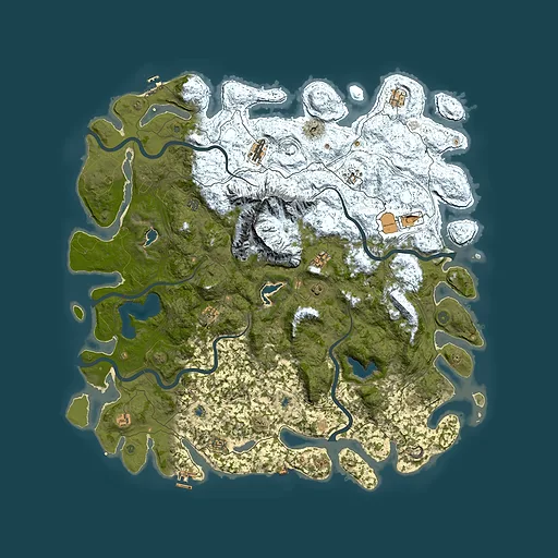 Rust map seed 1160590765, 5700x5700m top-down preview