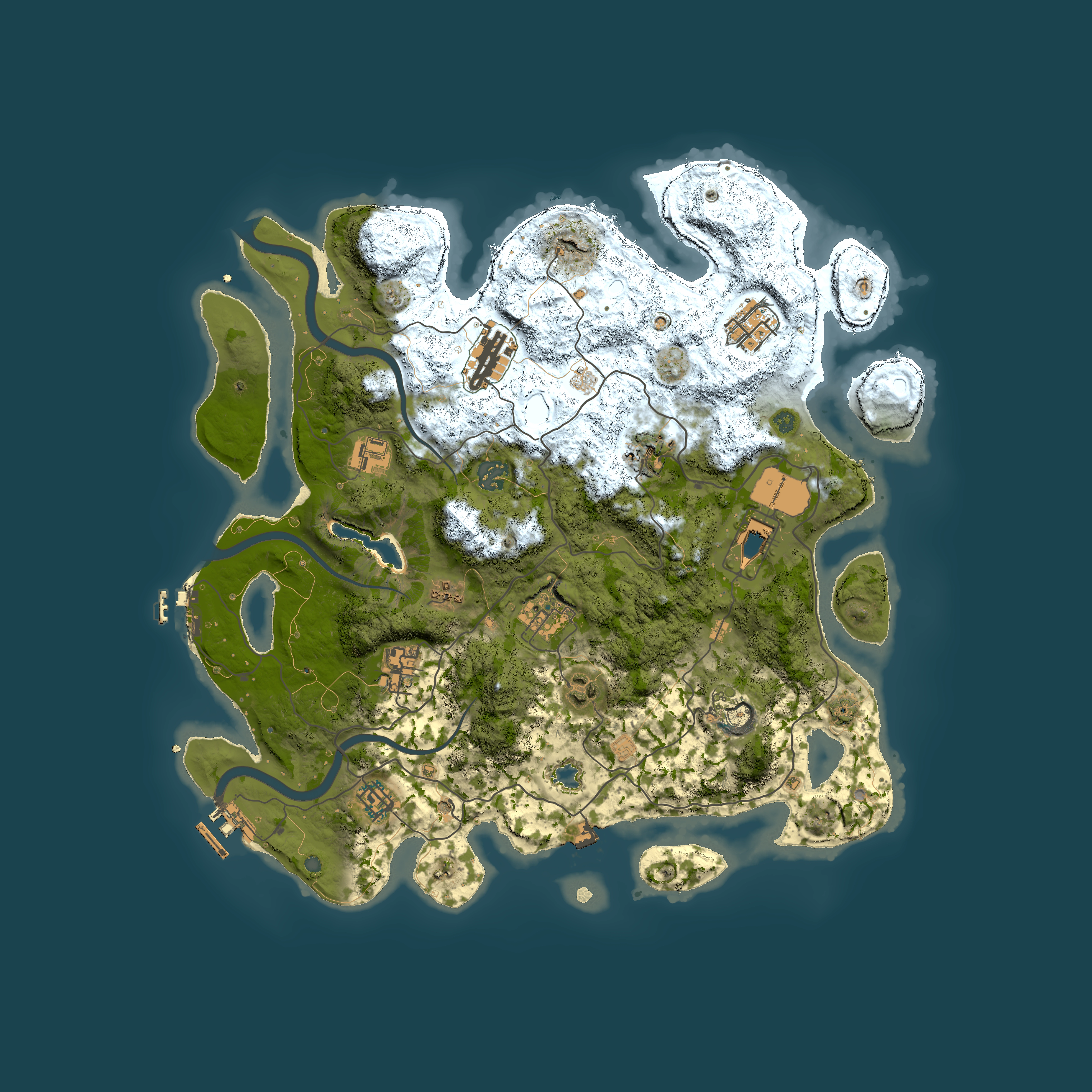 Full top-down render of Rust map seed 1692103731, 4000x4000m