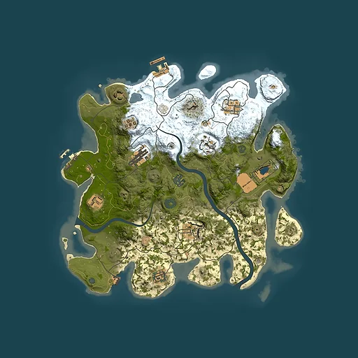 Rust map seed 1268634586, 3500x3500m top-down preview