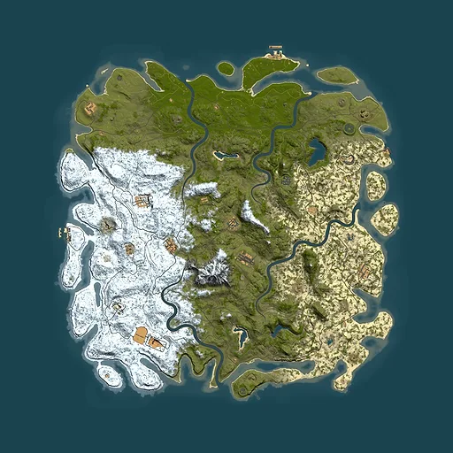 Rust map seed 491270700, 5850x5850m top-down preview