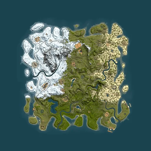 Rust map seed 2140373174, 5000x5000m top-down preview