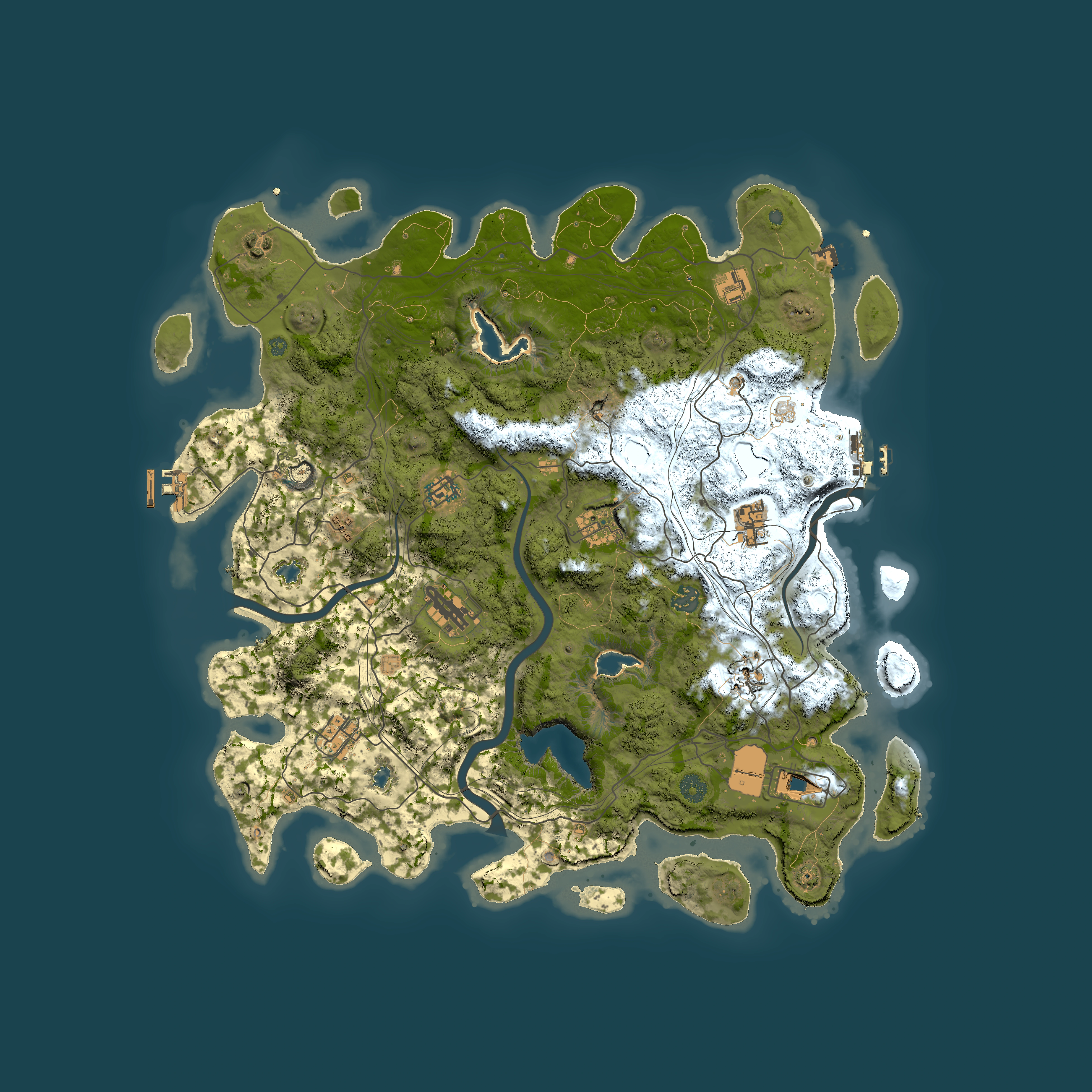 Full top-down render of Rust map seed 273633123, 4550x4550m