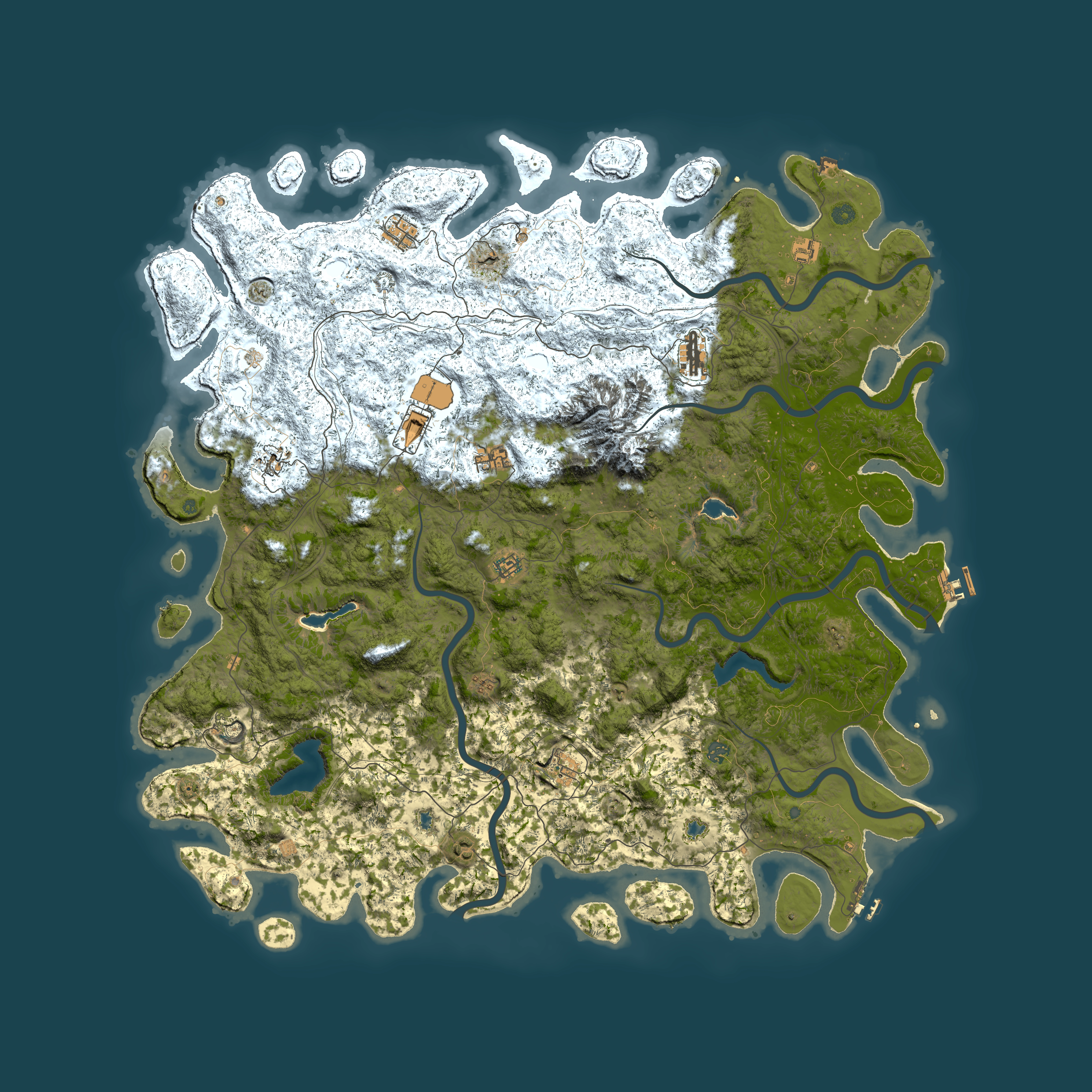 Full top-down render of Rust map seed 984857145, 5950x5950m