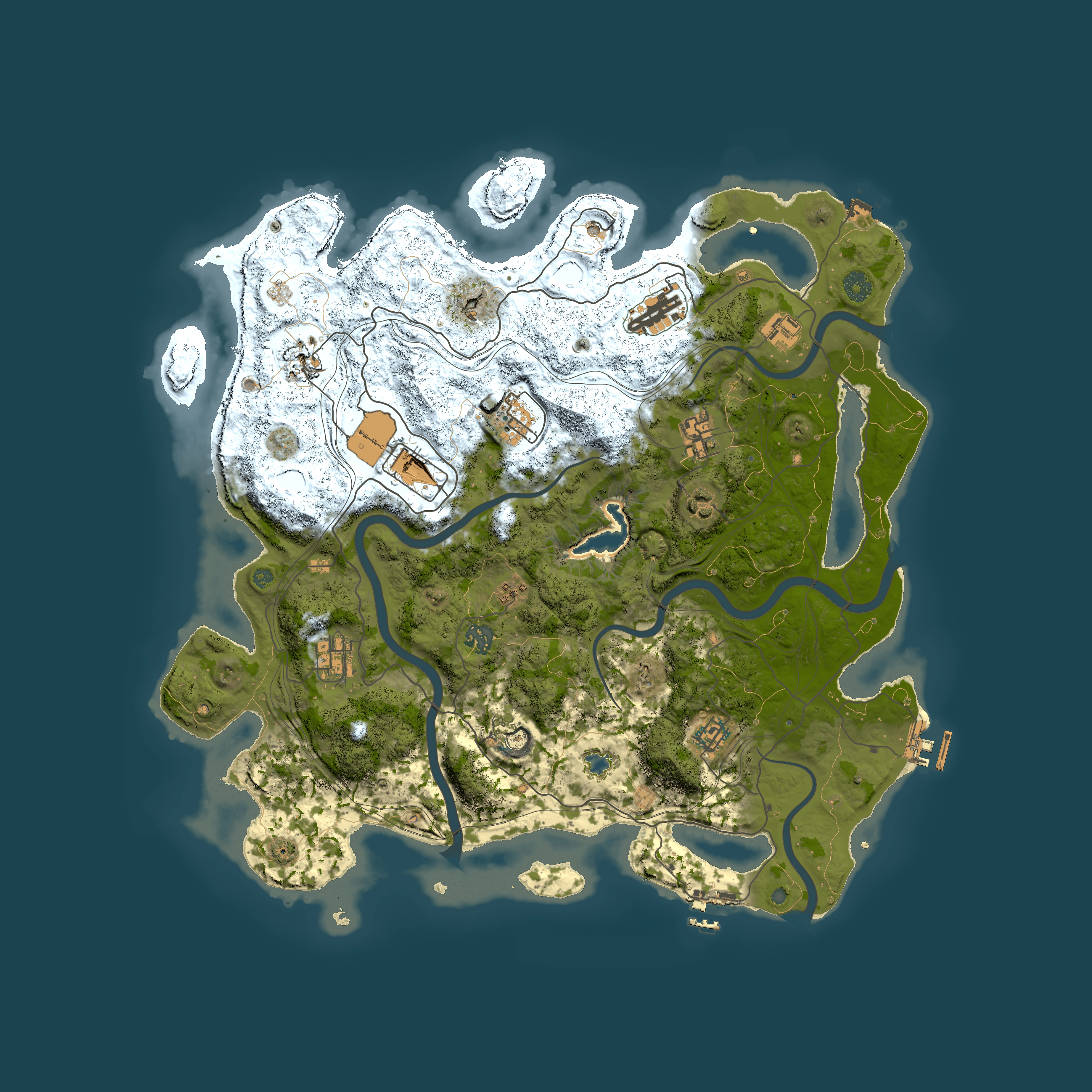 Full top-down render of Rust map seed 1446739936, 4350x4350m