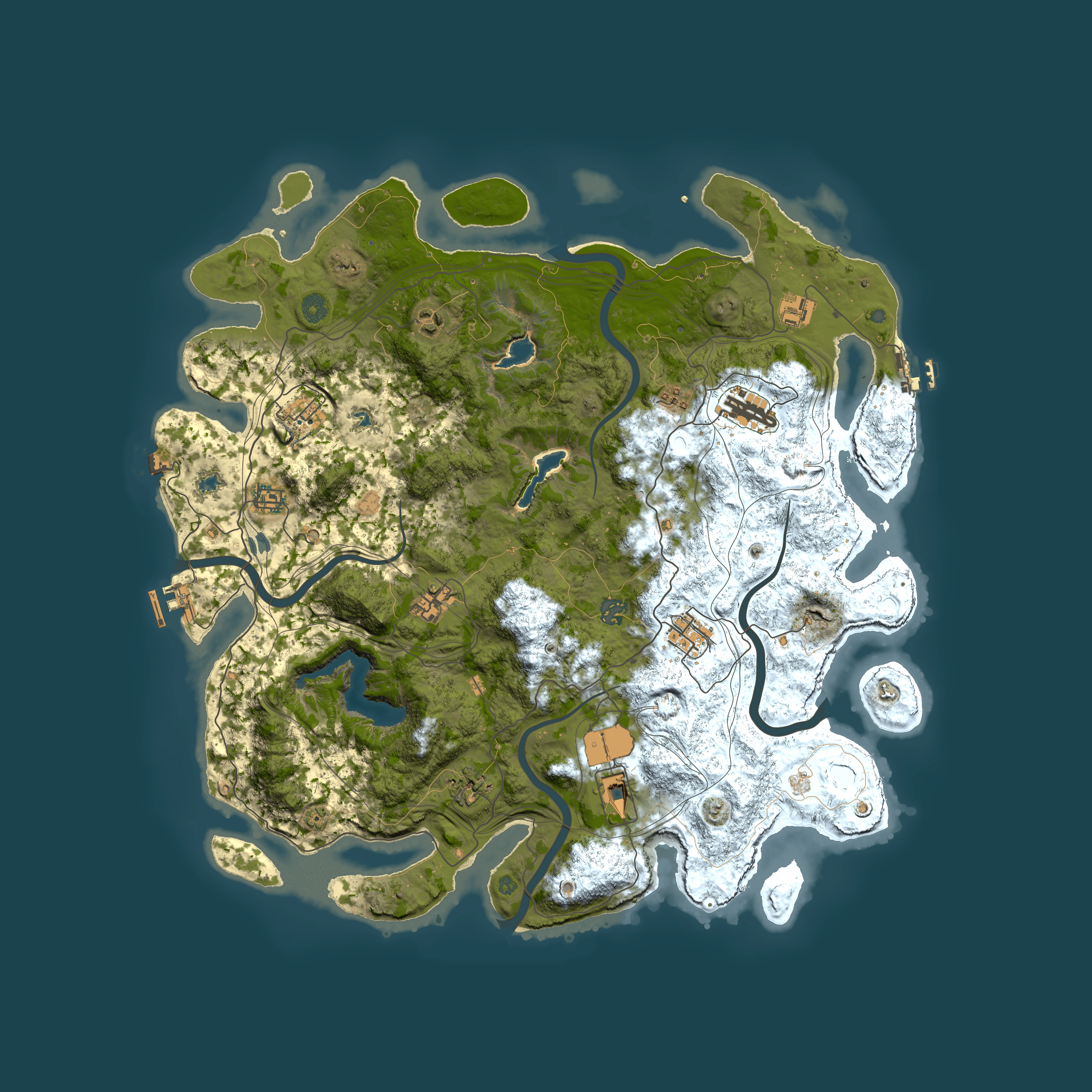 Full top-down render of Rust map seed 2114972692, 4600x4600m
