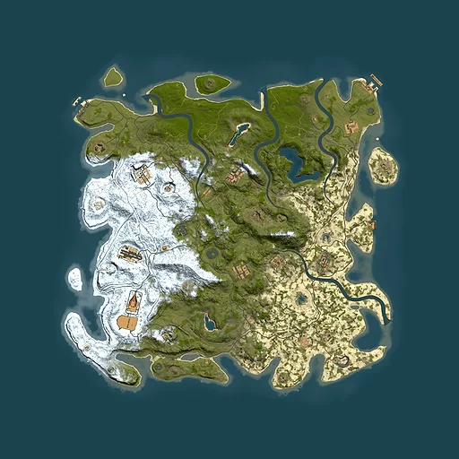 Rust map seed 1028584058, 4900x4900m top-down preview