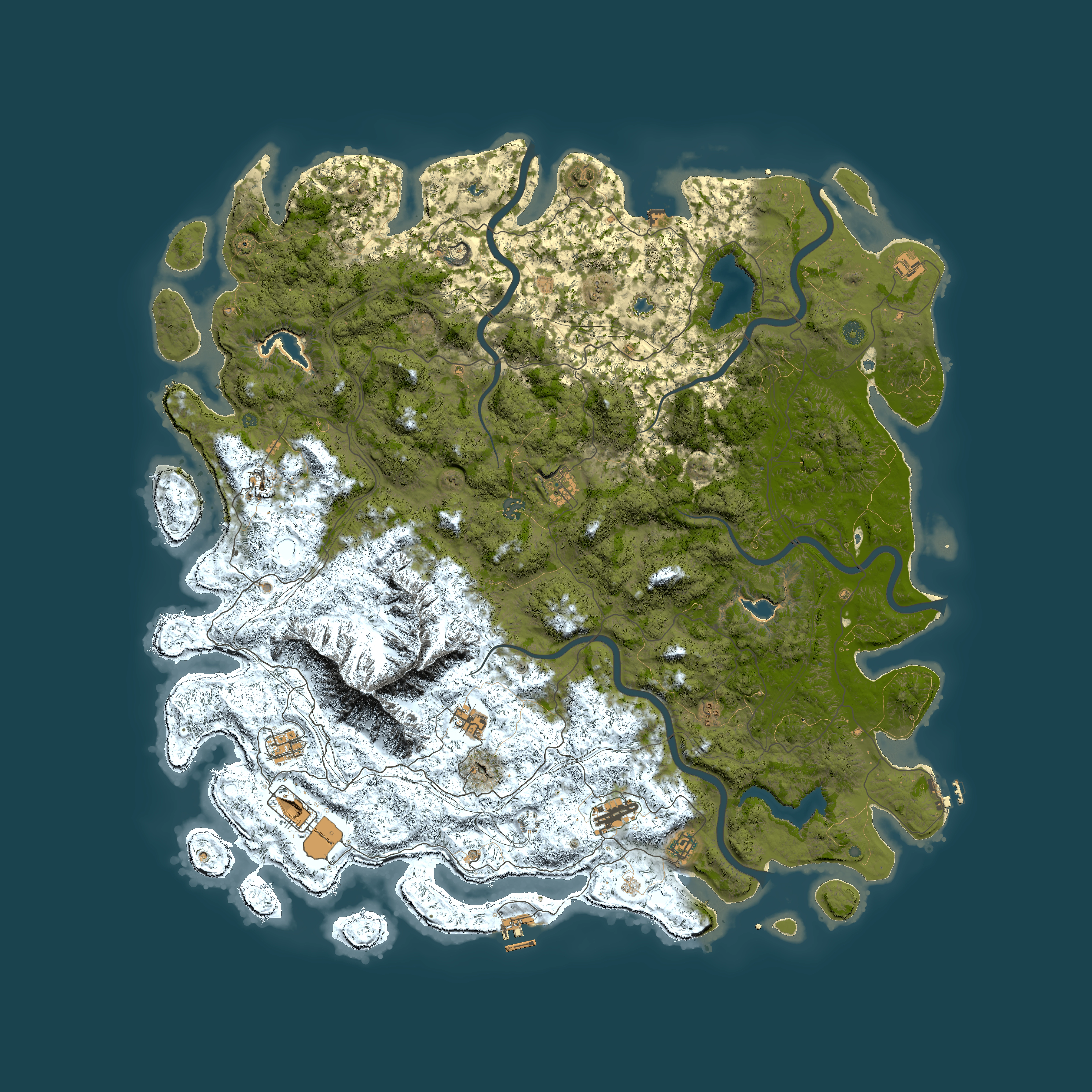 Full top-down render of Rust map seed 1961288260, 5800x5800m
