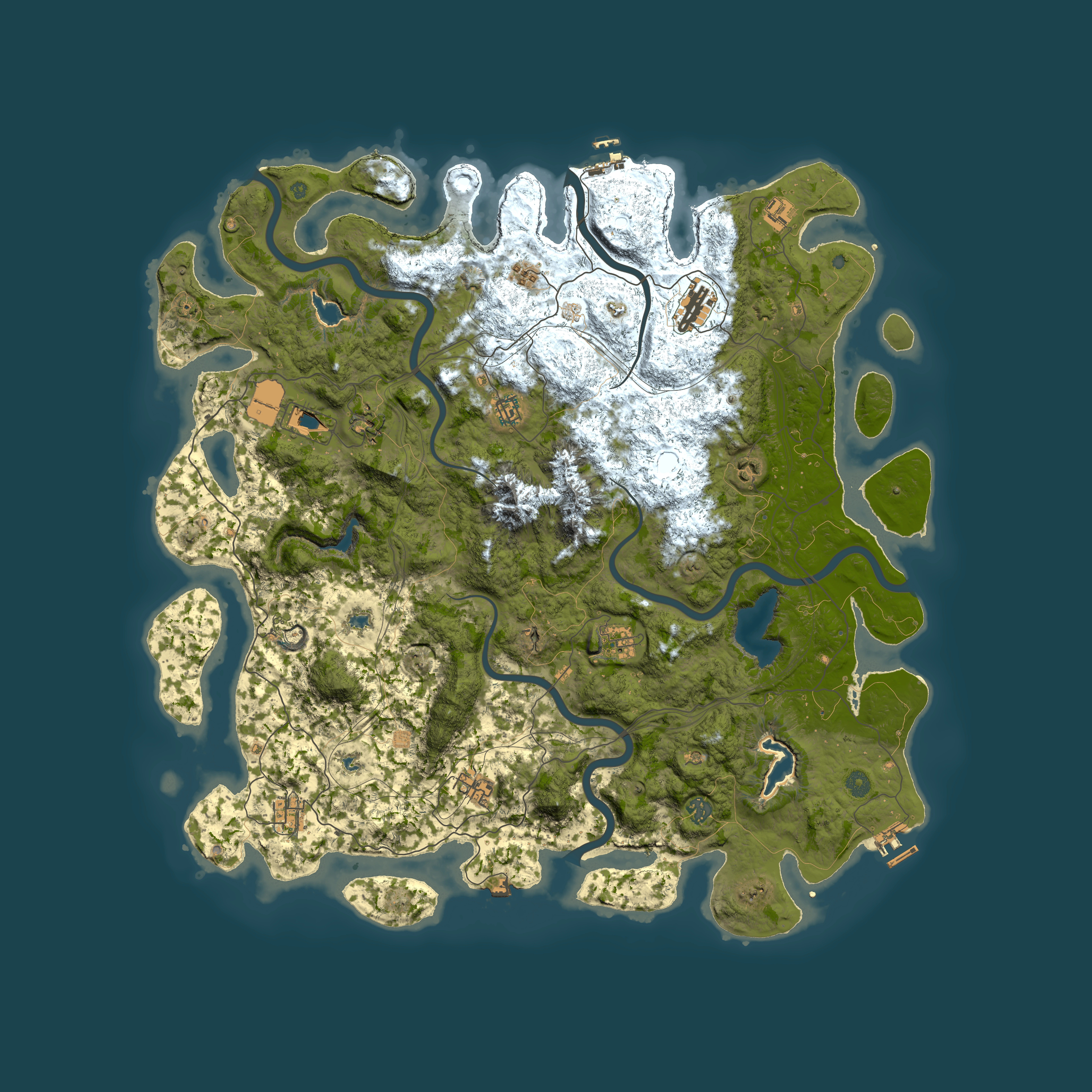 Full top-down render of Rust map seed 412760224, 5150x5150m