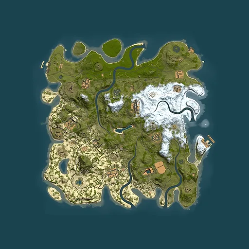 Rust map seed 1316496467, 4050x4050m top-down preview