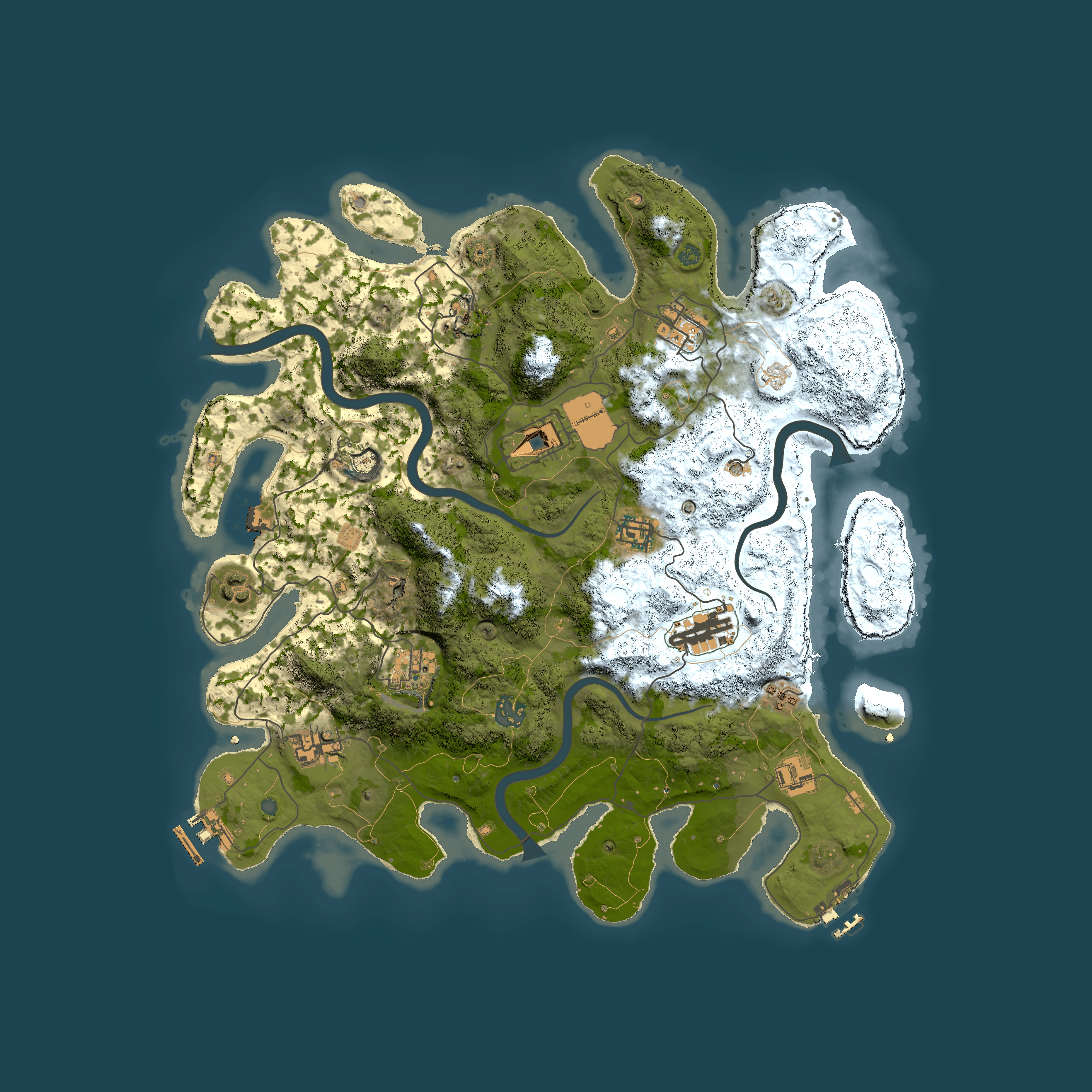 Full top-down render of Rust map seed 814995326, 3900x3900m