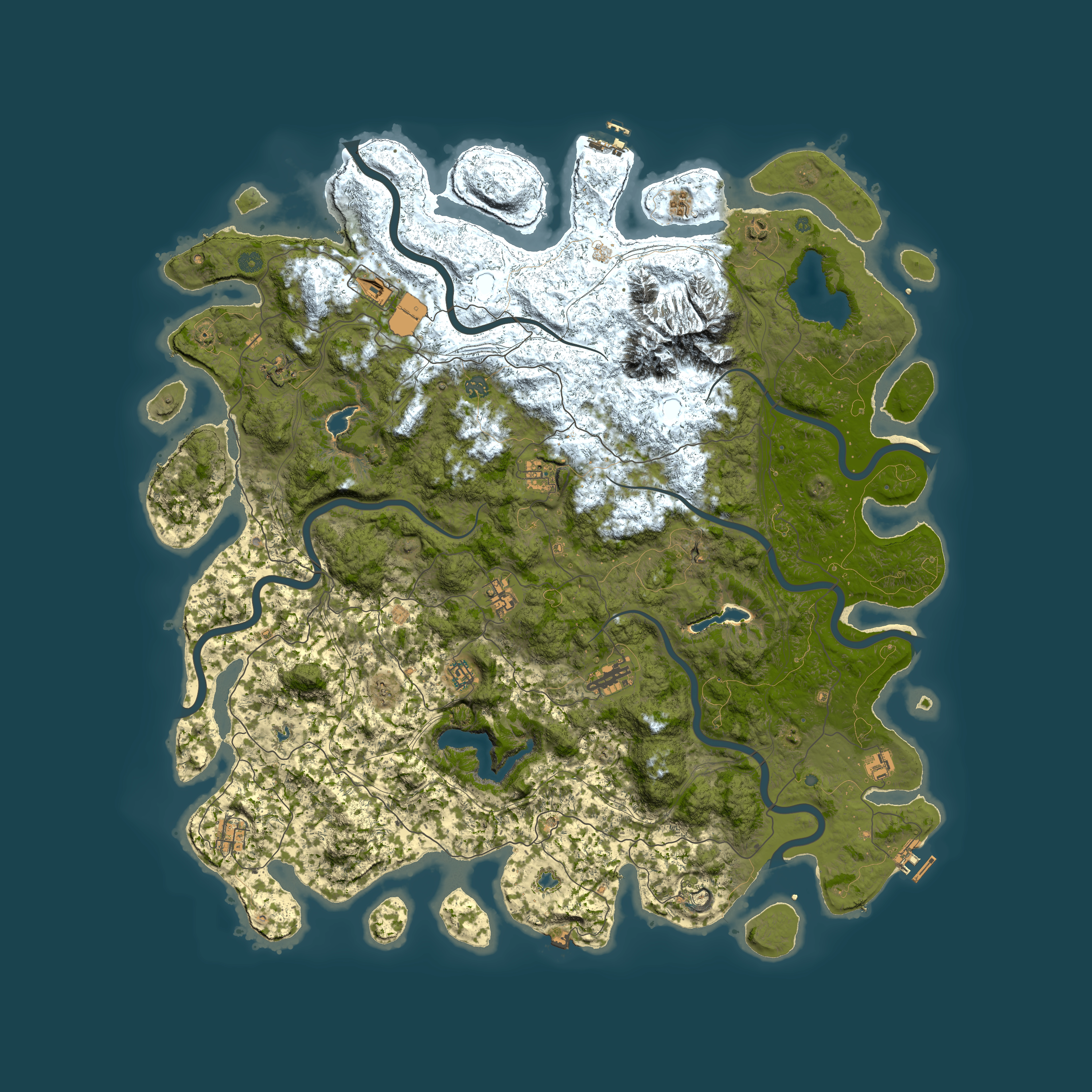 Full top-down render of Rust map seed 1360249917, 5600x5600m