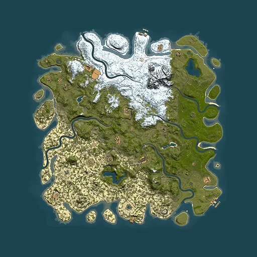 Rust map seed 1360249917, 5600x5600m top-down preview