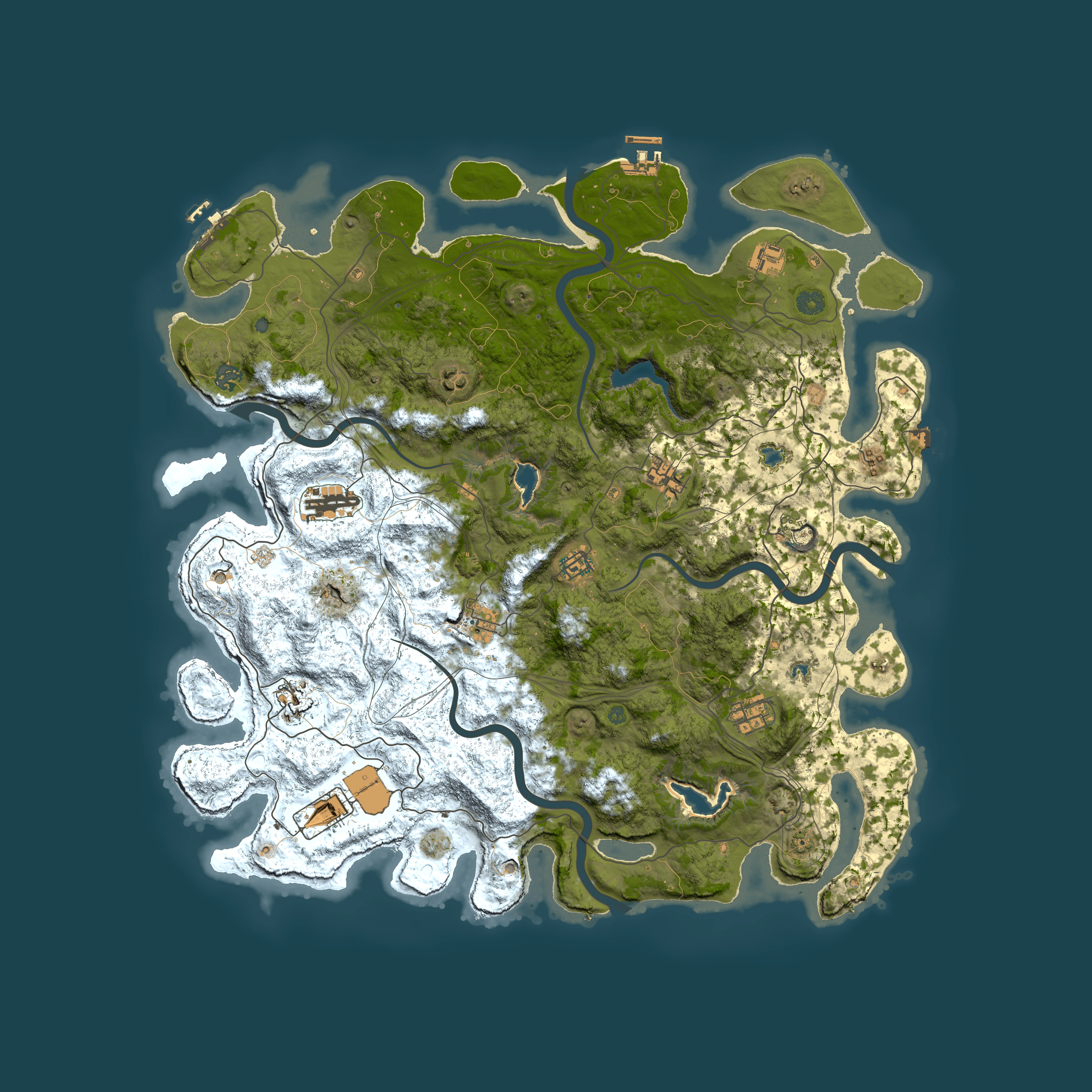 Full top-down render of Rust map seed 157261159, 4750x4750m