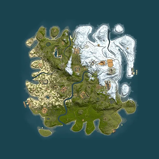 Rust map seed 1237895432, 4100x4100m top-down preview