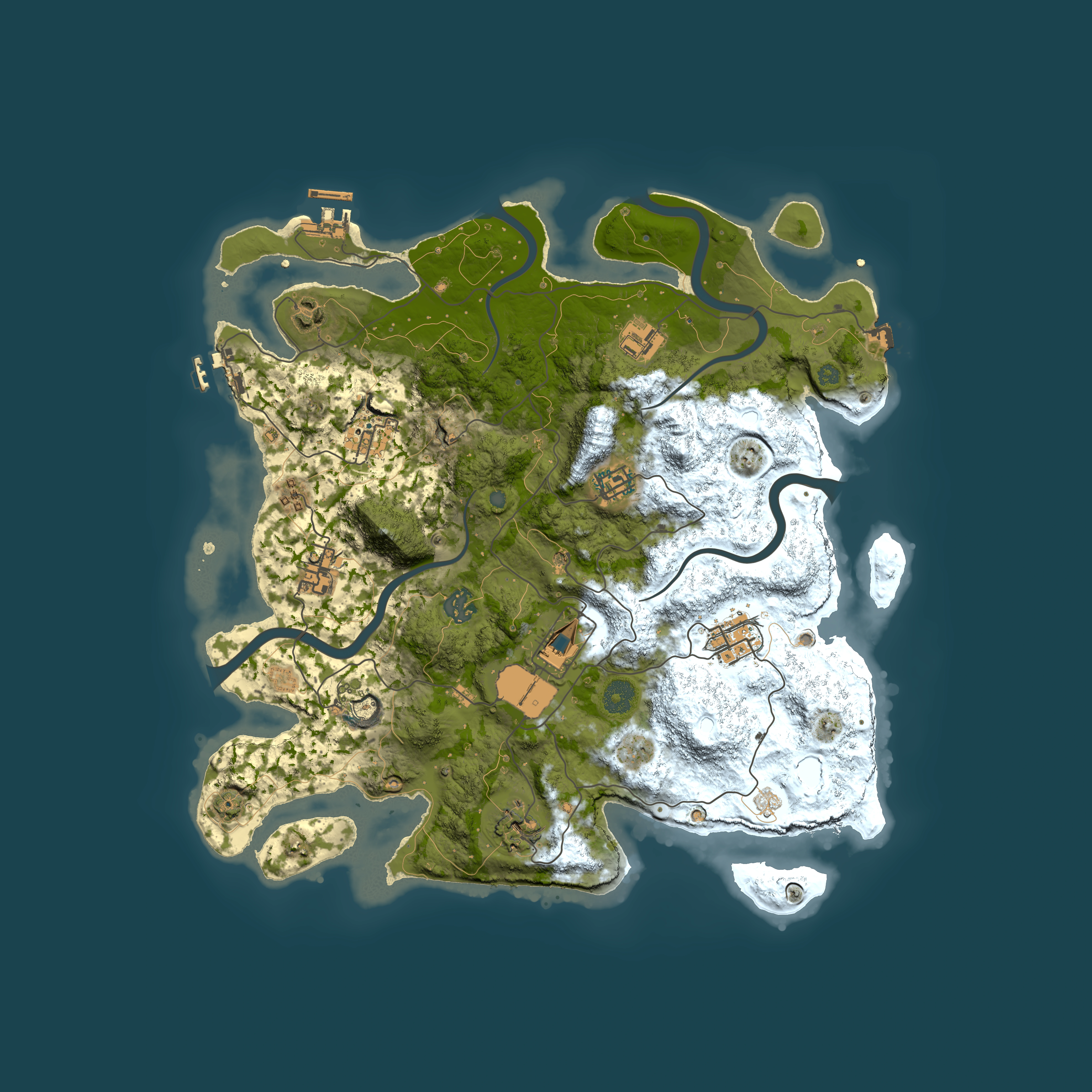 Full top-down render of Rust map seed 178325646, 3850x3850m