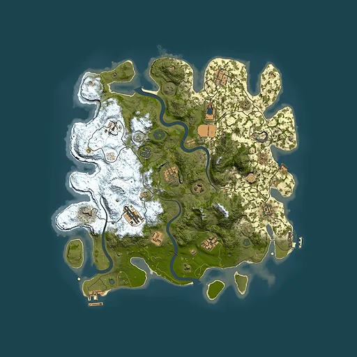Rust map seed 466610292, 3850x3850m top-down preview