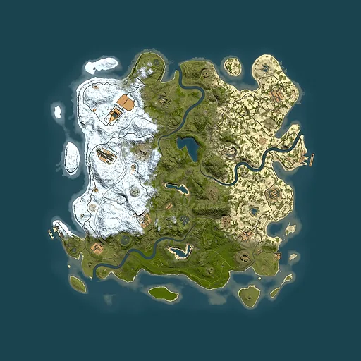 Rust map seed 145599537, 4500x4500m top-down preview