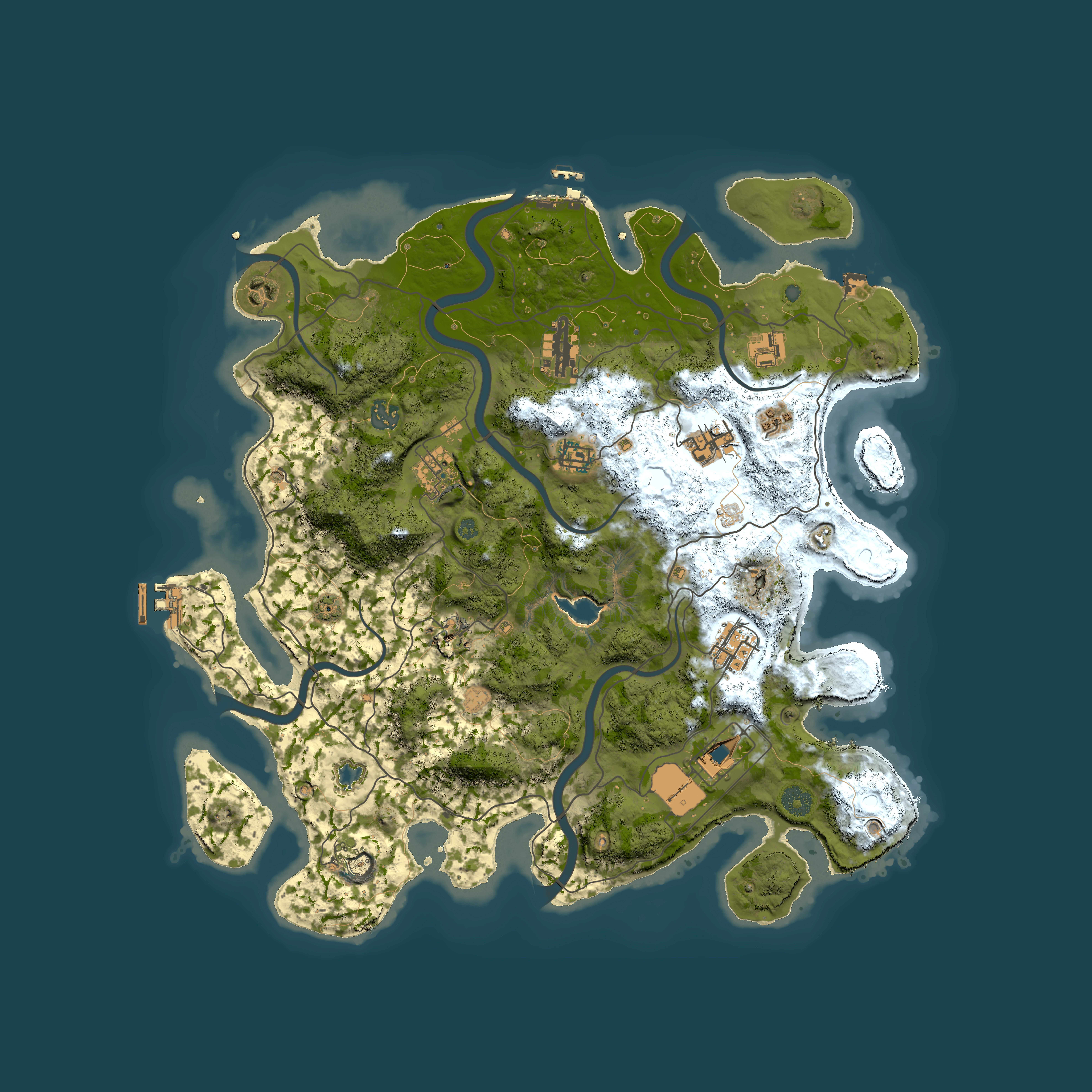 Full top-down render of Rust map seed 89155129, 4150x4150m
