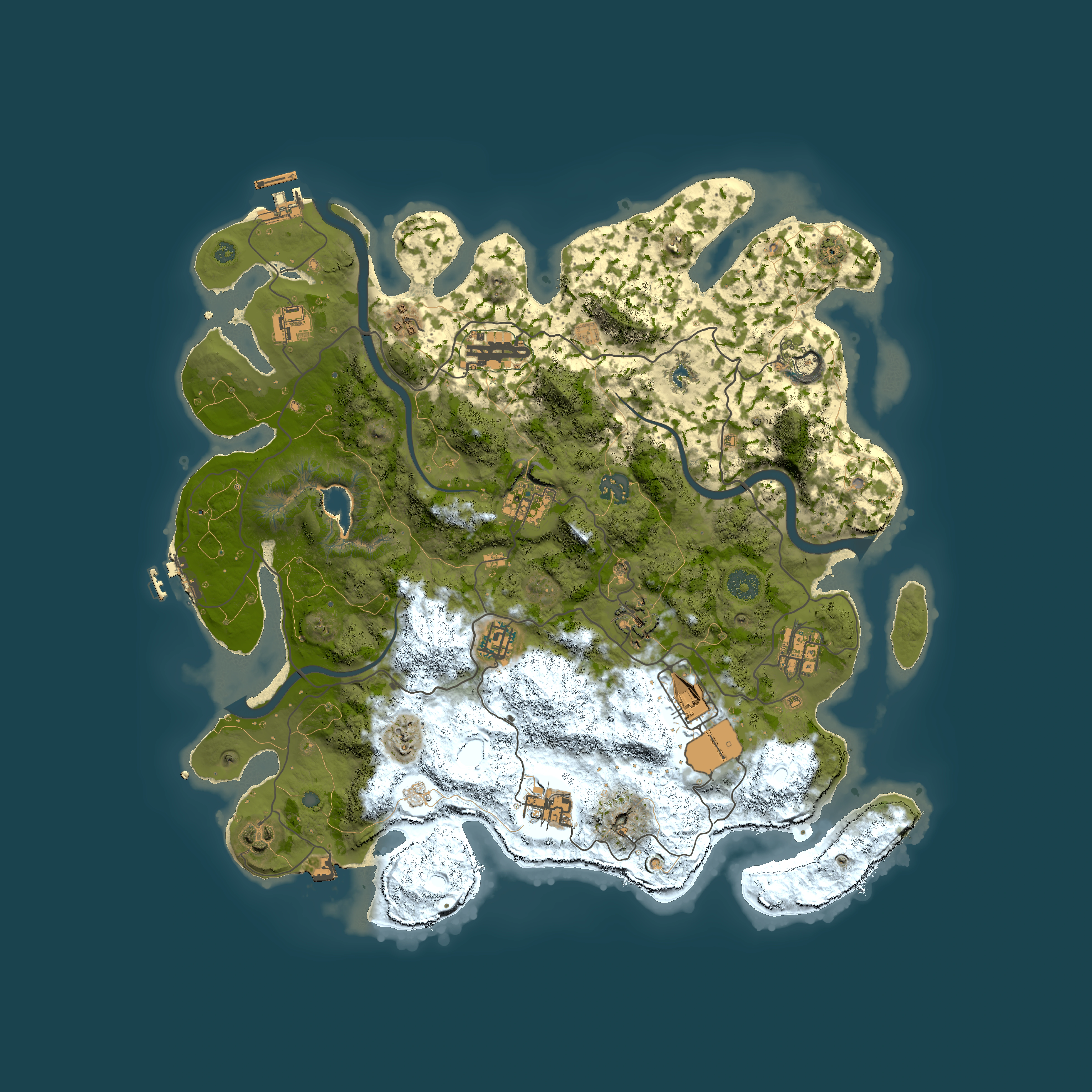Full top-down render of Rust map seed 638361423, 4000x4000m