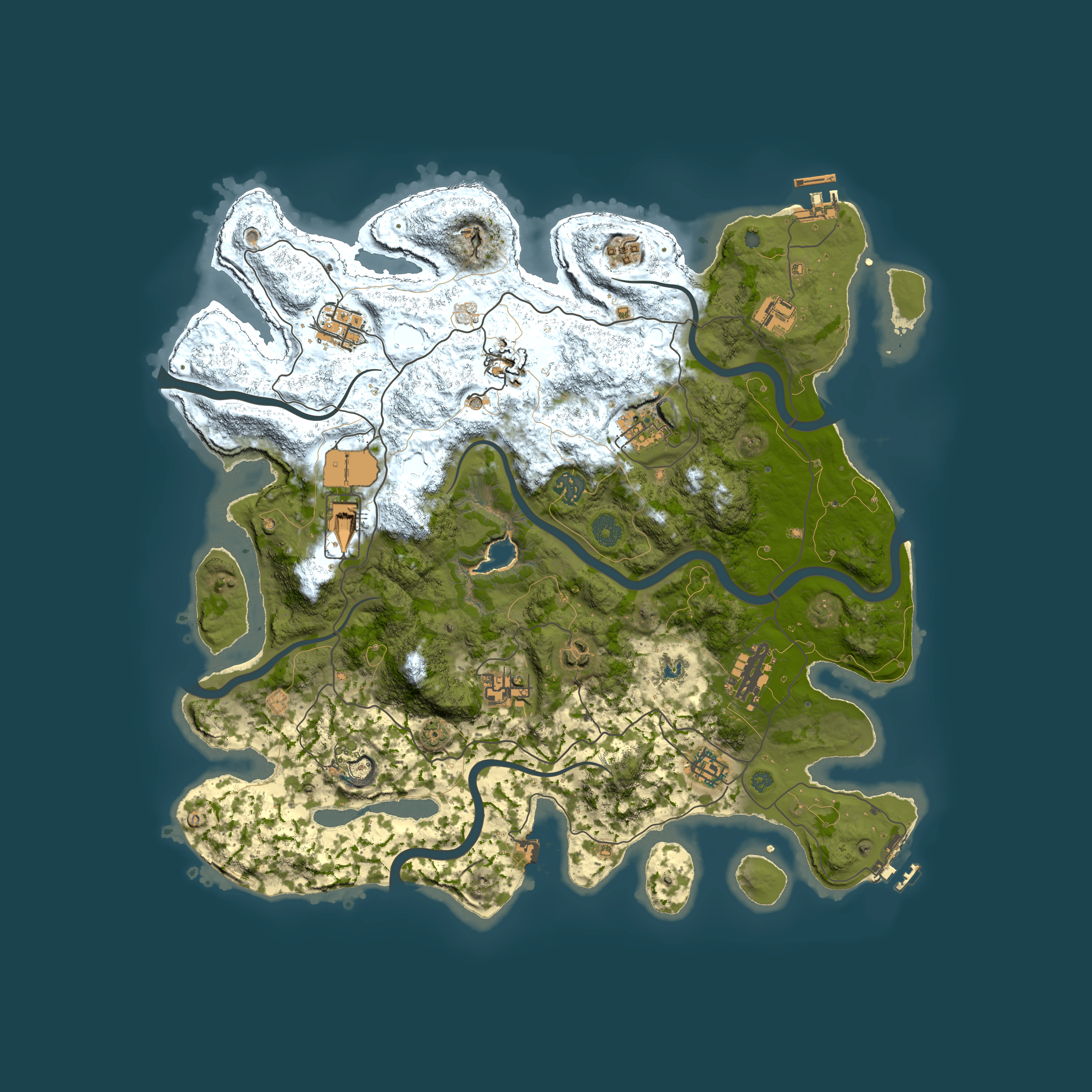 Full top-down render of Rust map seed 1330232545, 4100x4100m