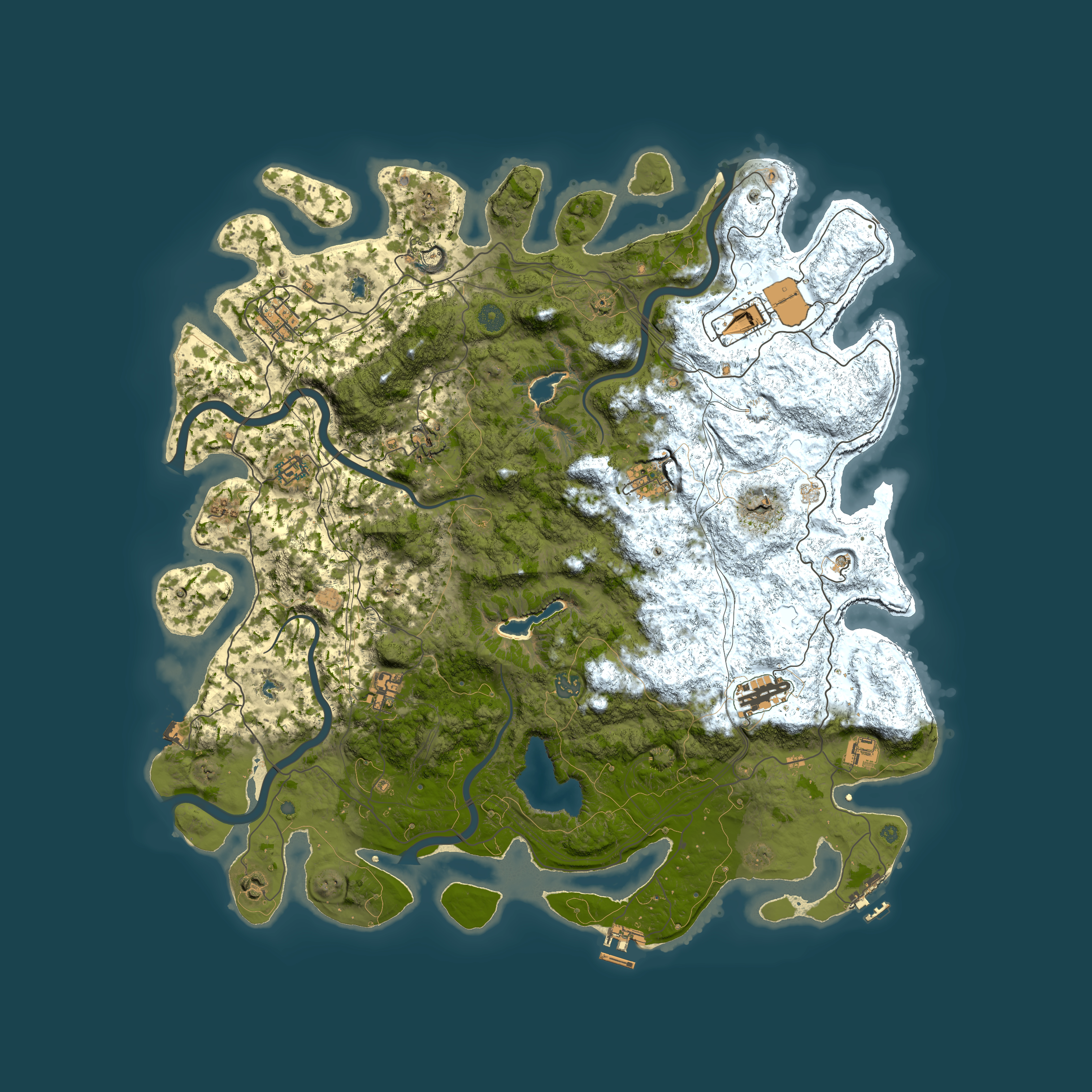 Full top-down render of Rust map seed 1693629618, 4850x4850m