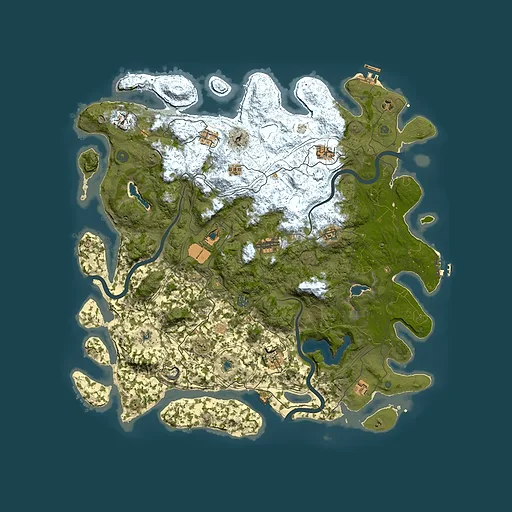 Rust map seed 662762910, 4950x4950m top-down preview