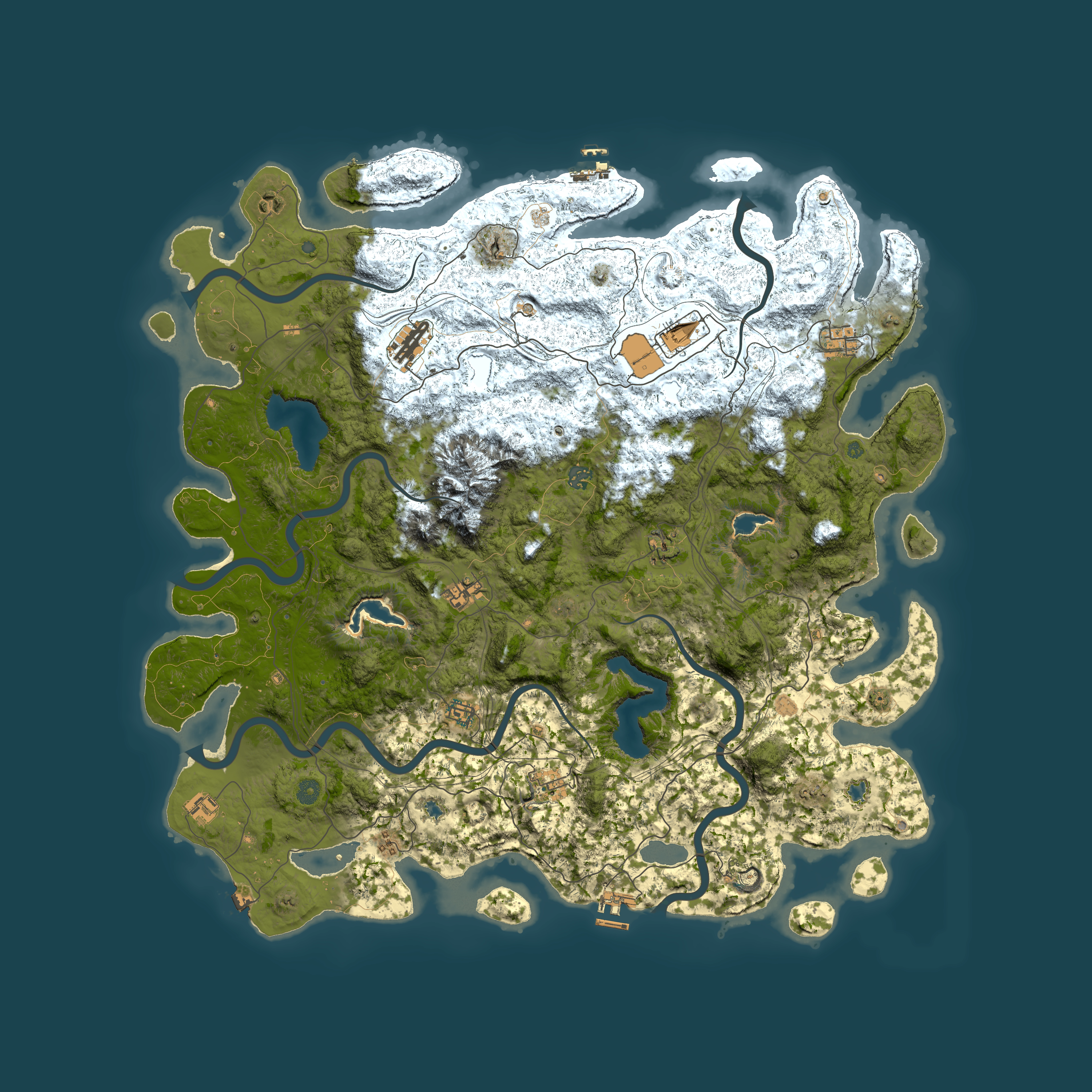 Full top-down render of Rust map seed 1993106044, 5300x5300m