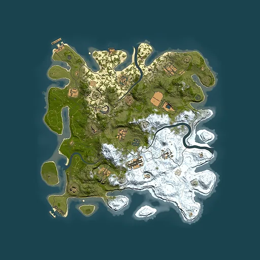 Rust map seed 1497906230, 3800x3800m top-down preview