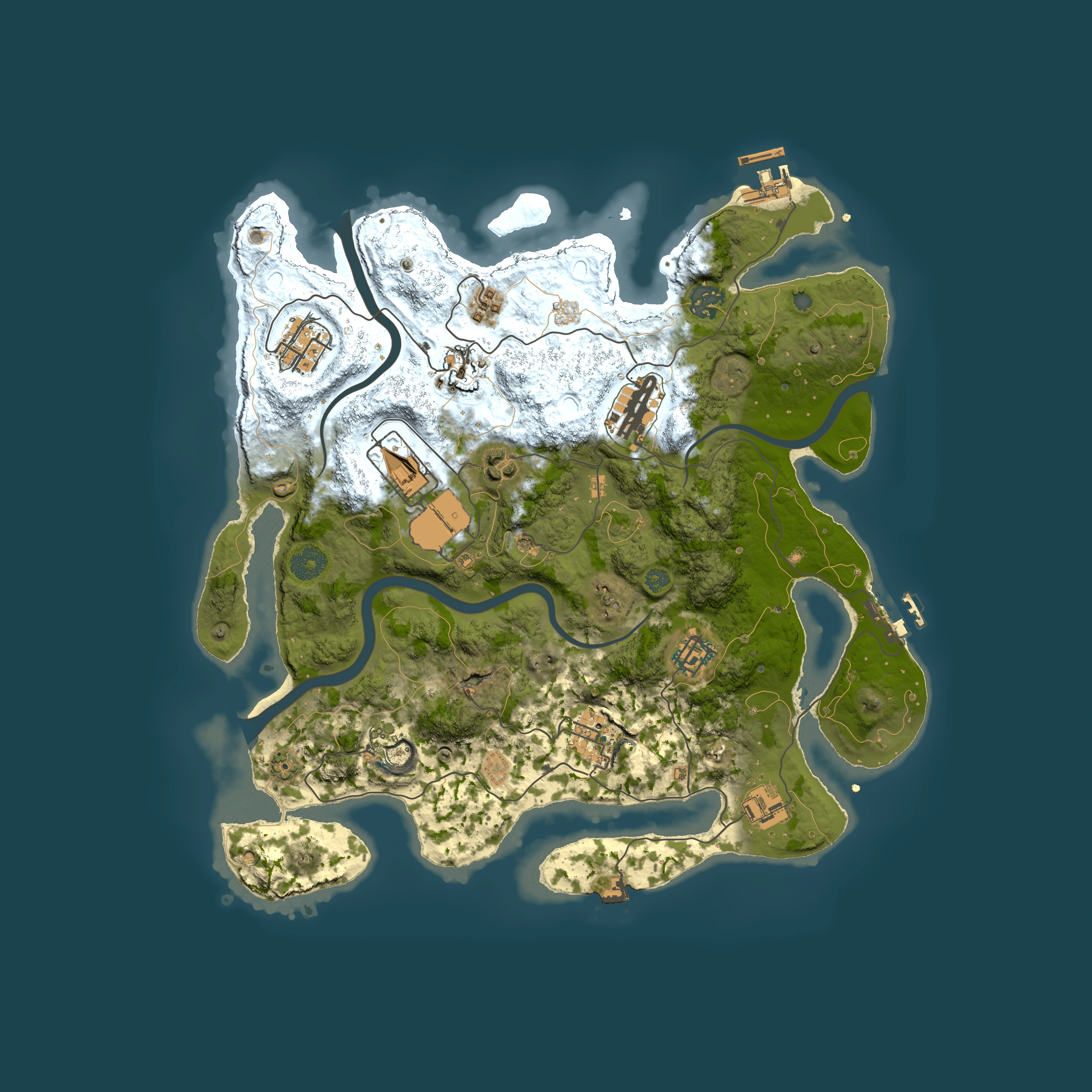 Full top-down render of Rust map seed 939959675, 3650x3650m