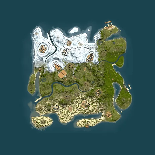 Rust map seed 939959675, 3650x3650m top-down preview