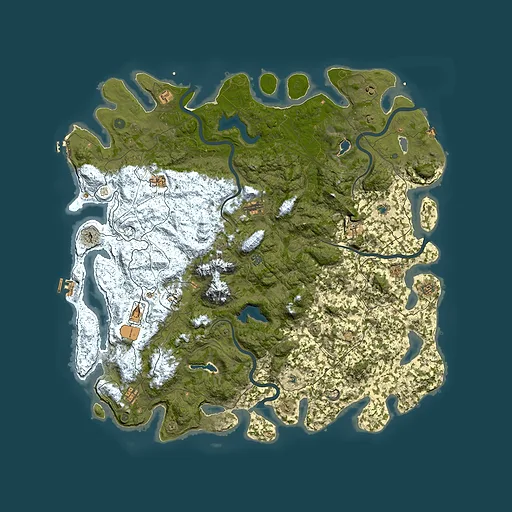 Rust map seed 664791681, 5750x5750m top-down preview