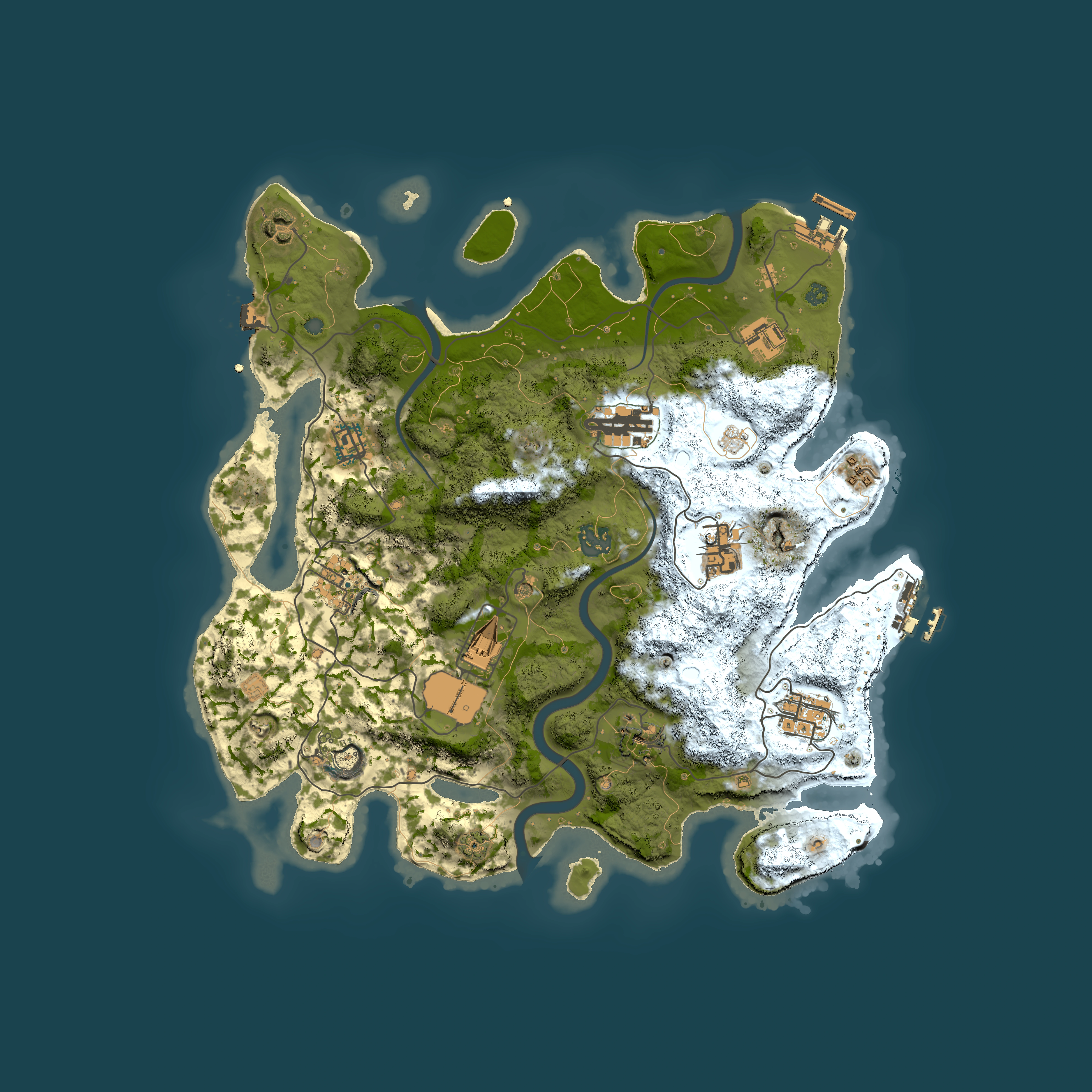 Full top-down render of Rust map seed 435794434, 3700x3700m