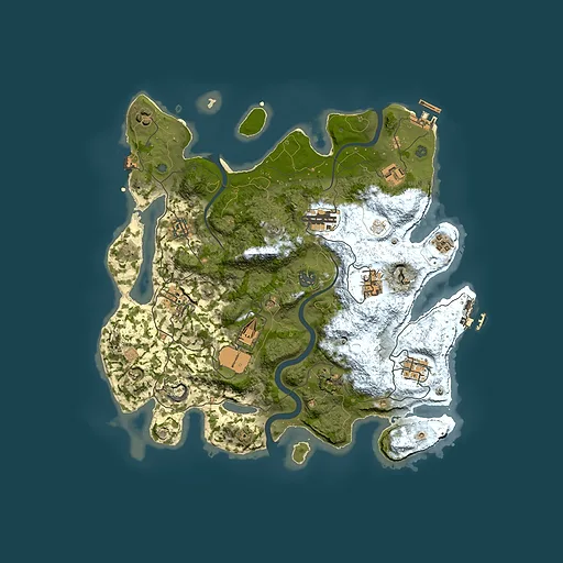 Rust map seed 435794434, 3700x3700m top-down preview