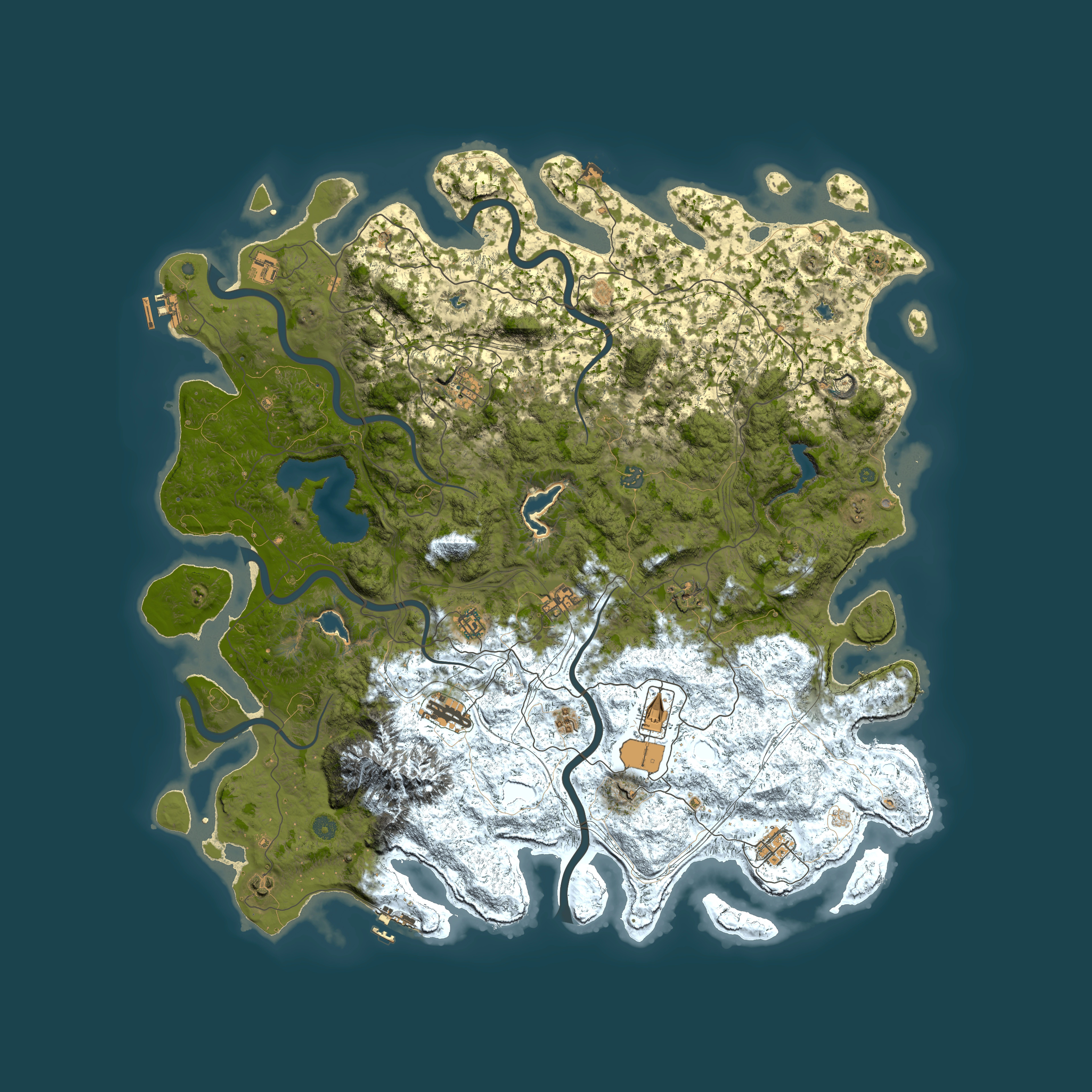 Full top-down render of Rust map seed 1666141634, 5450x5450m
